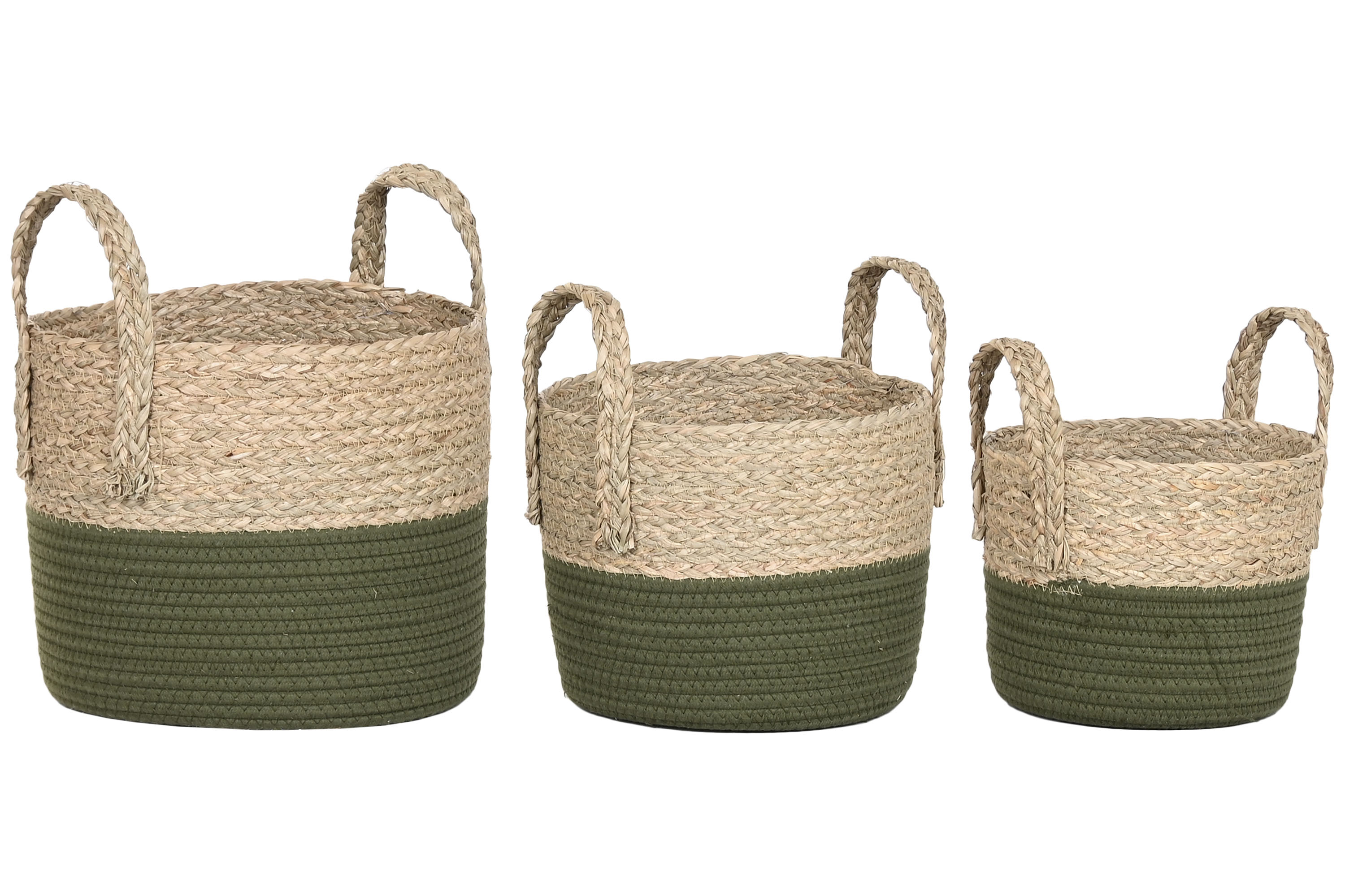 CESTA FIBRA ALGODON 23X23X23 VERDE