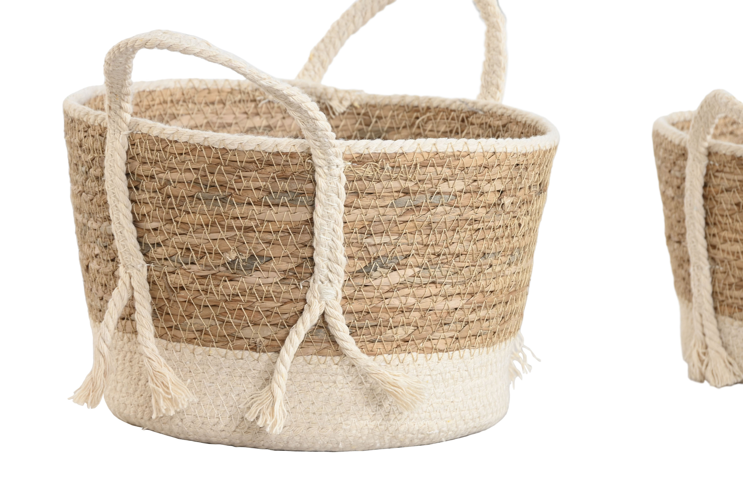 CESTA  ALGODON 25X25X22 CREMA 2