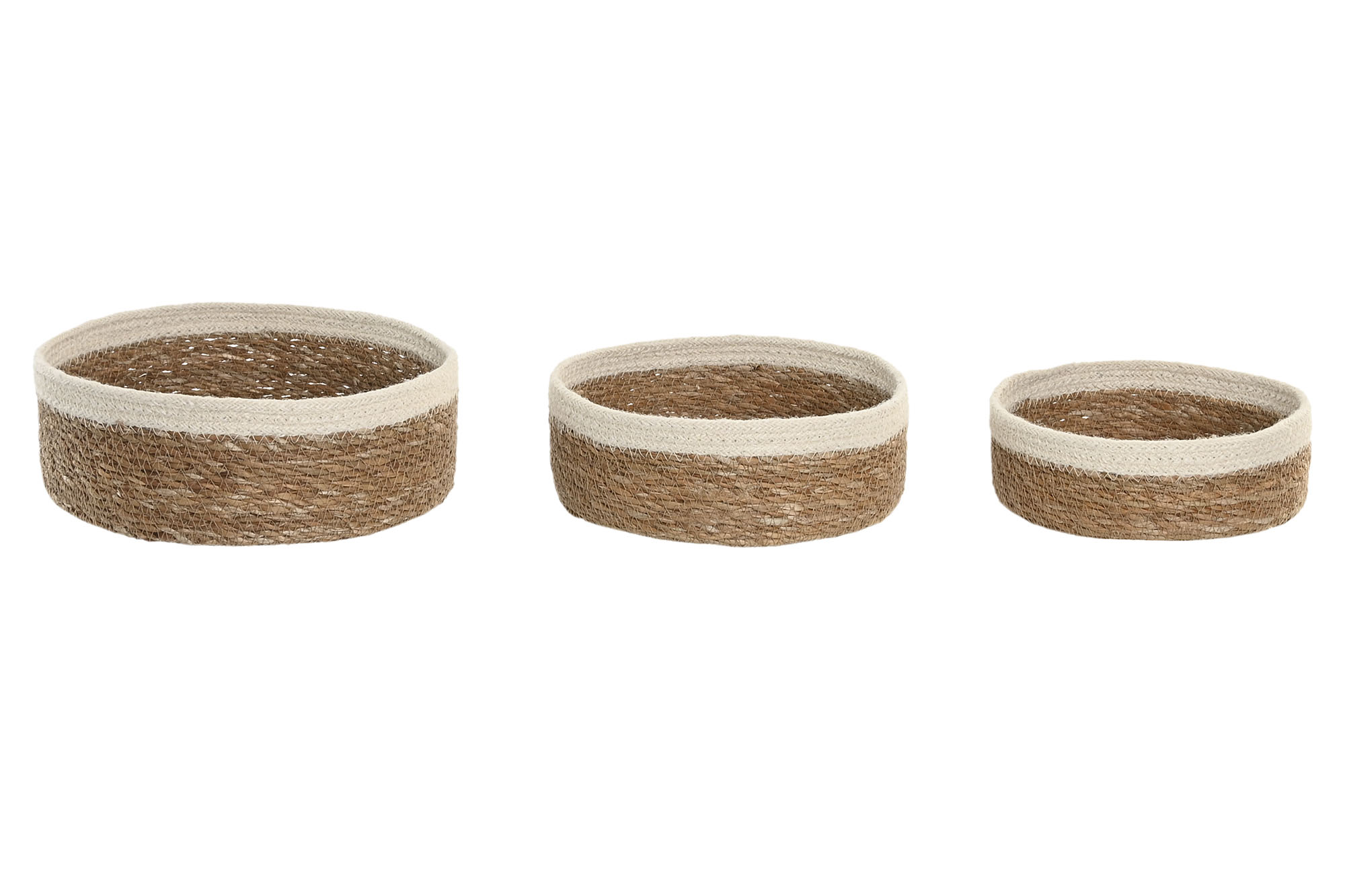 CESTA  SEAGRASS YUTE 24X24X7CM  NATURAL