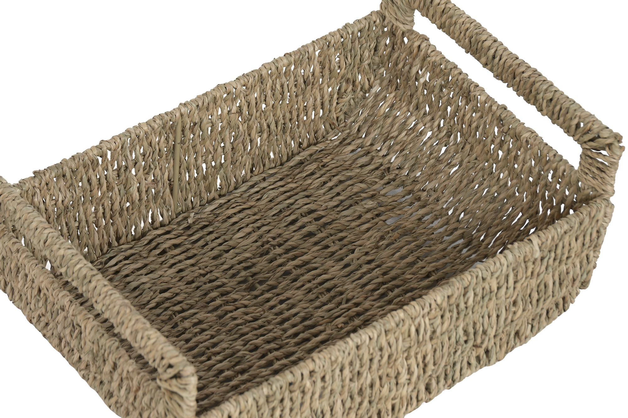 CESTA  SEAGRASS METAL 28x39x18 NATURAL 2