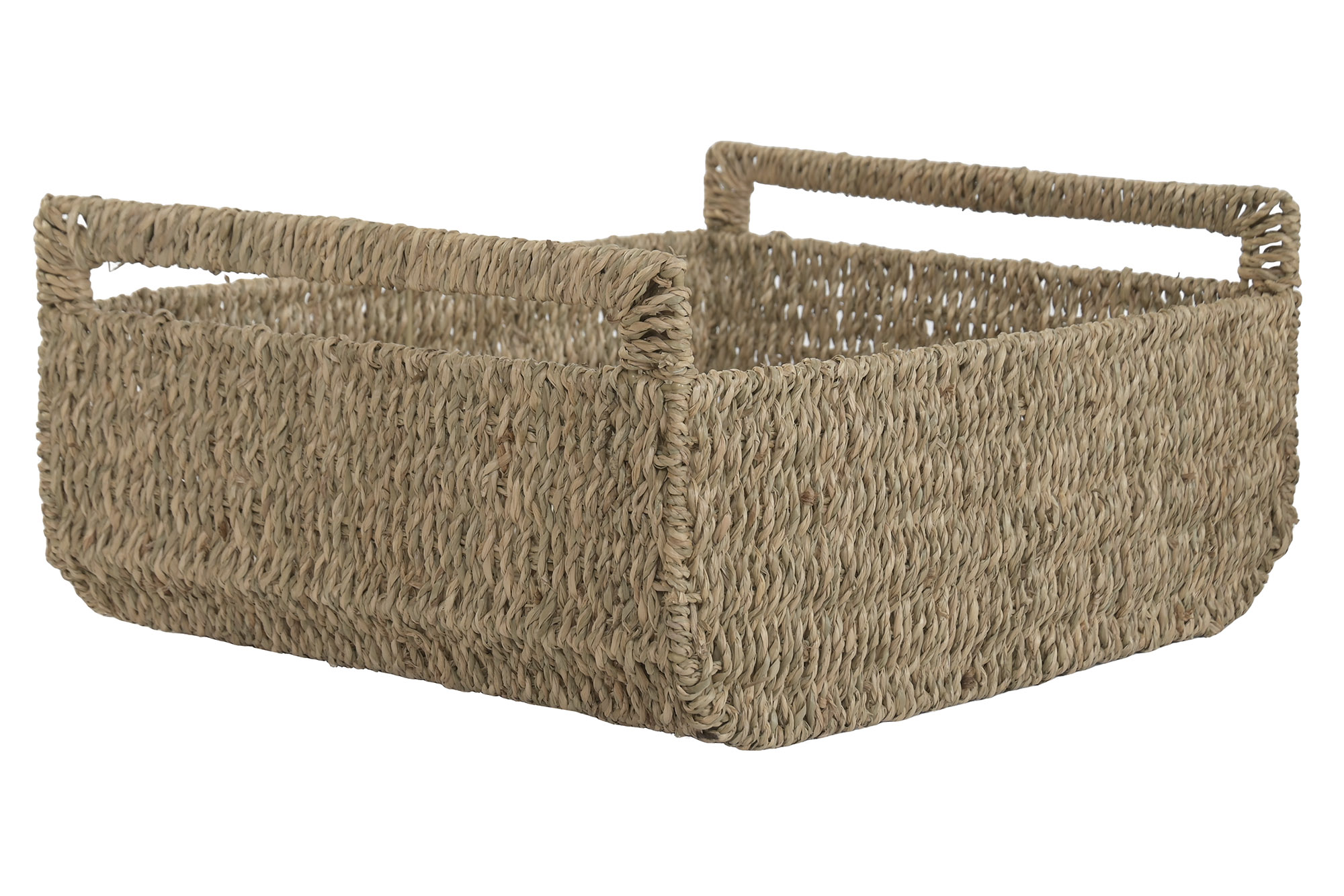 CESTA  SEAGRASS METAL 19X29X14 NATURAL 3