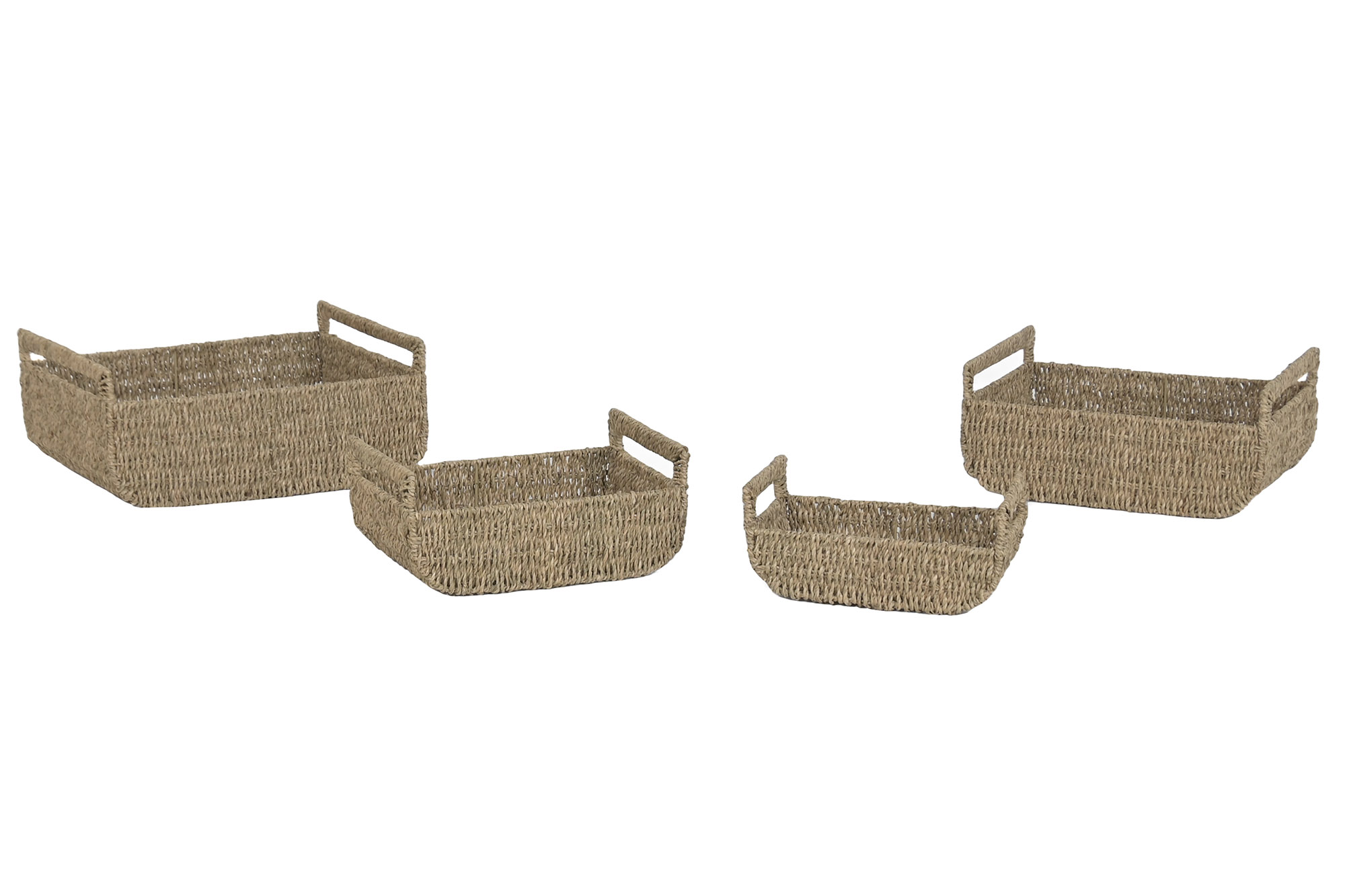 CESTA  SEAGRASS METAL 24X34X15 NATURAL 4