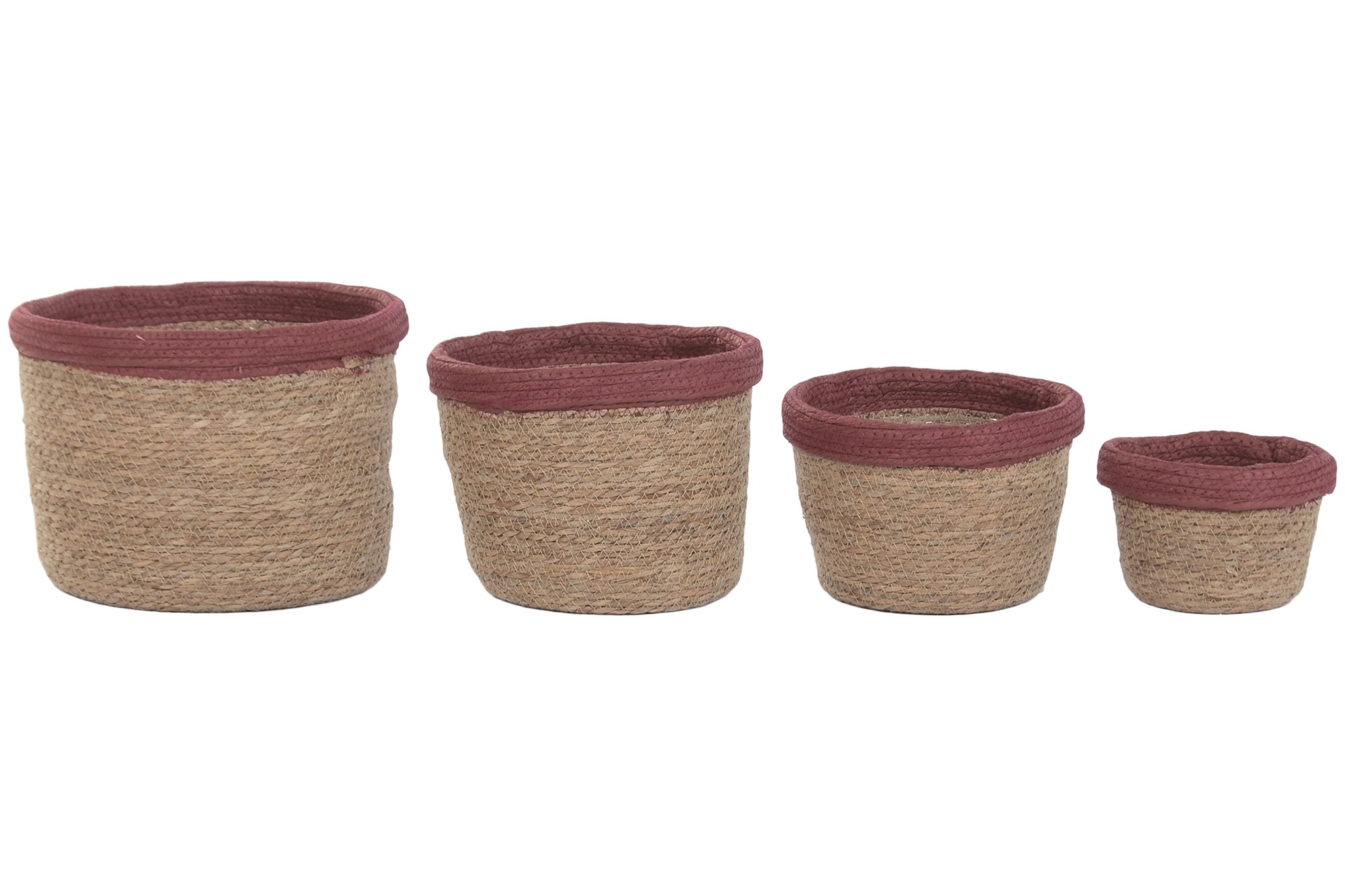 CESTA FIBRA ALGODON 31X31X20 GRANATE