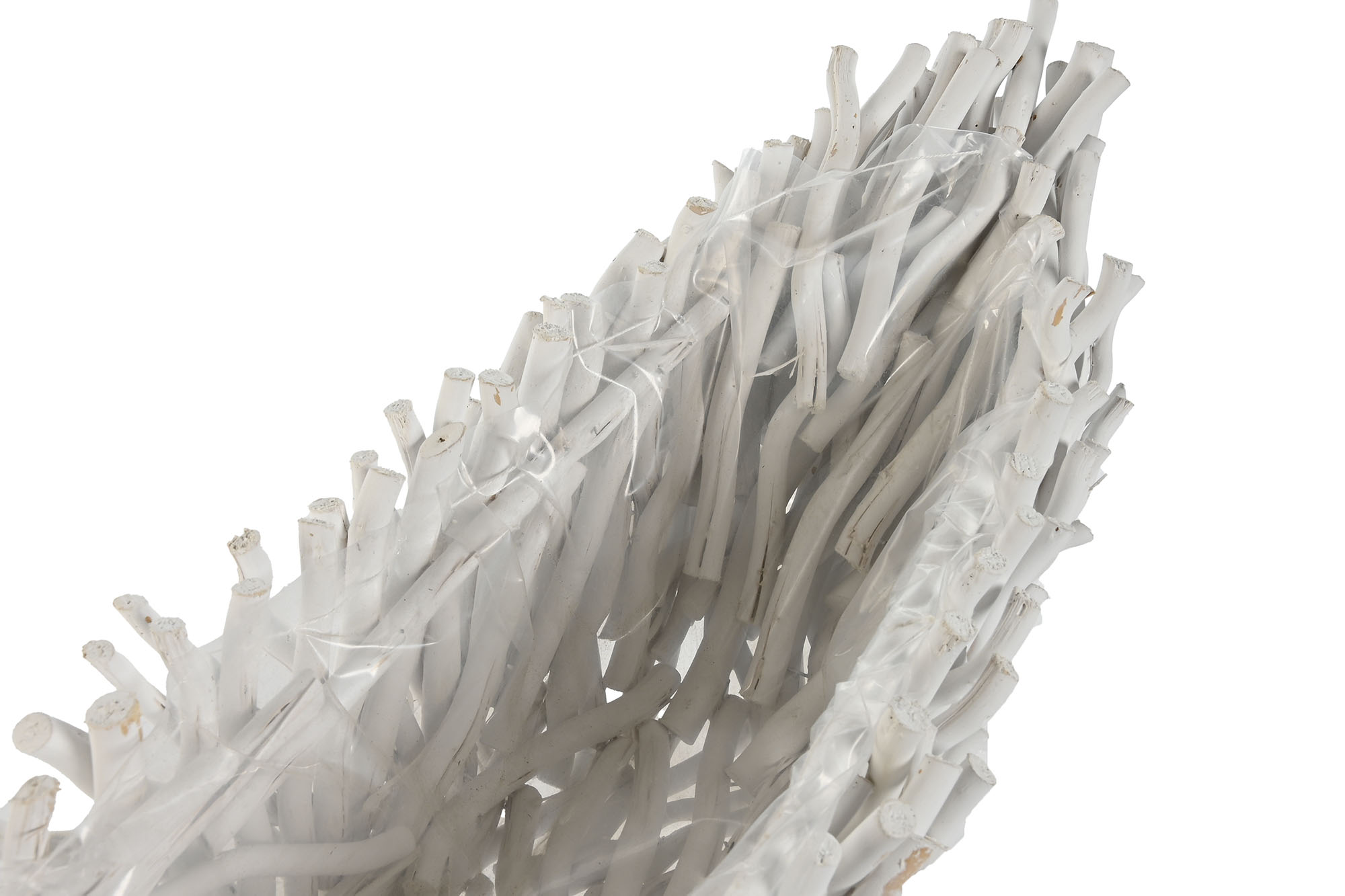 CENTRO MESA MADERA 86X25X17CM CANOA BLANCO 3