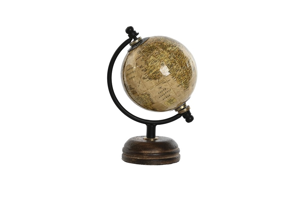 GLOBO TERRAQUEO PVC MANGO 10X8X14CM BEIGE