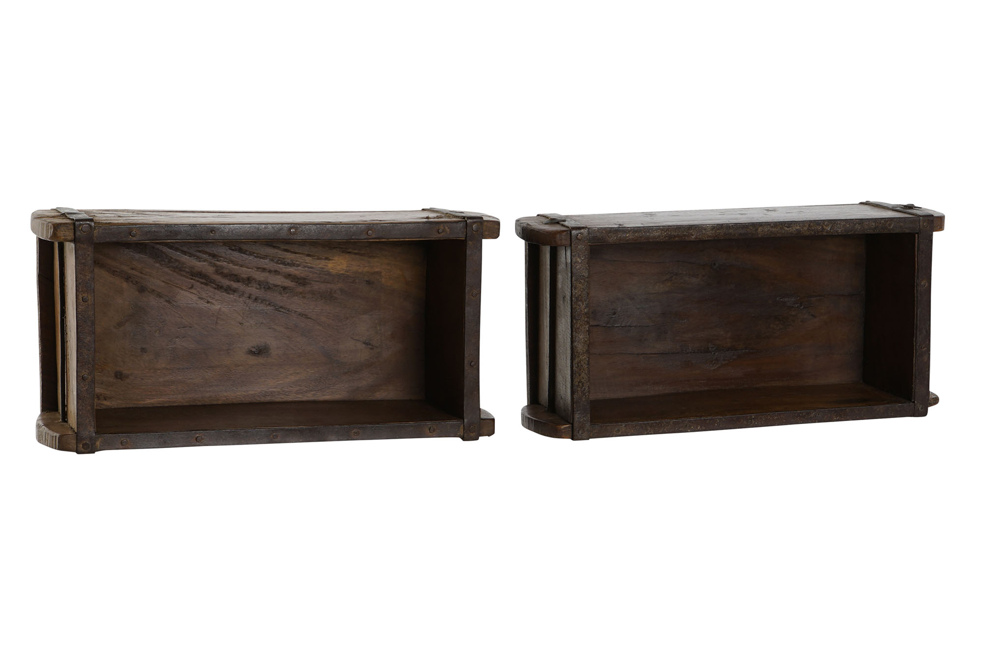 CENTRO MESA TECA 33X15X10 MOLDE LADRILLO. MARRON 4
