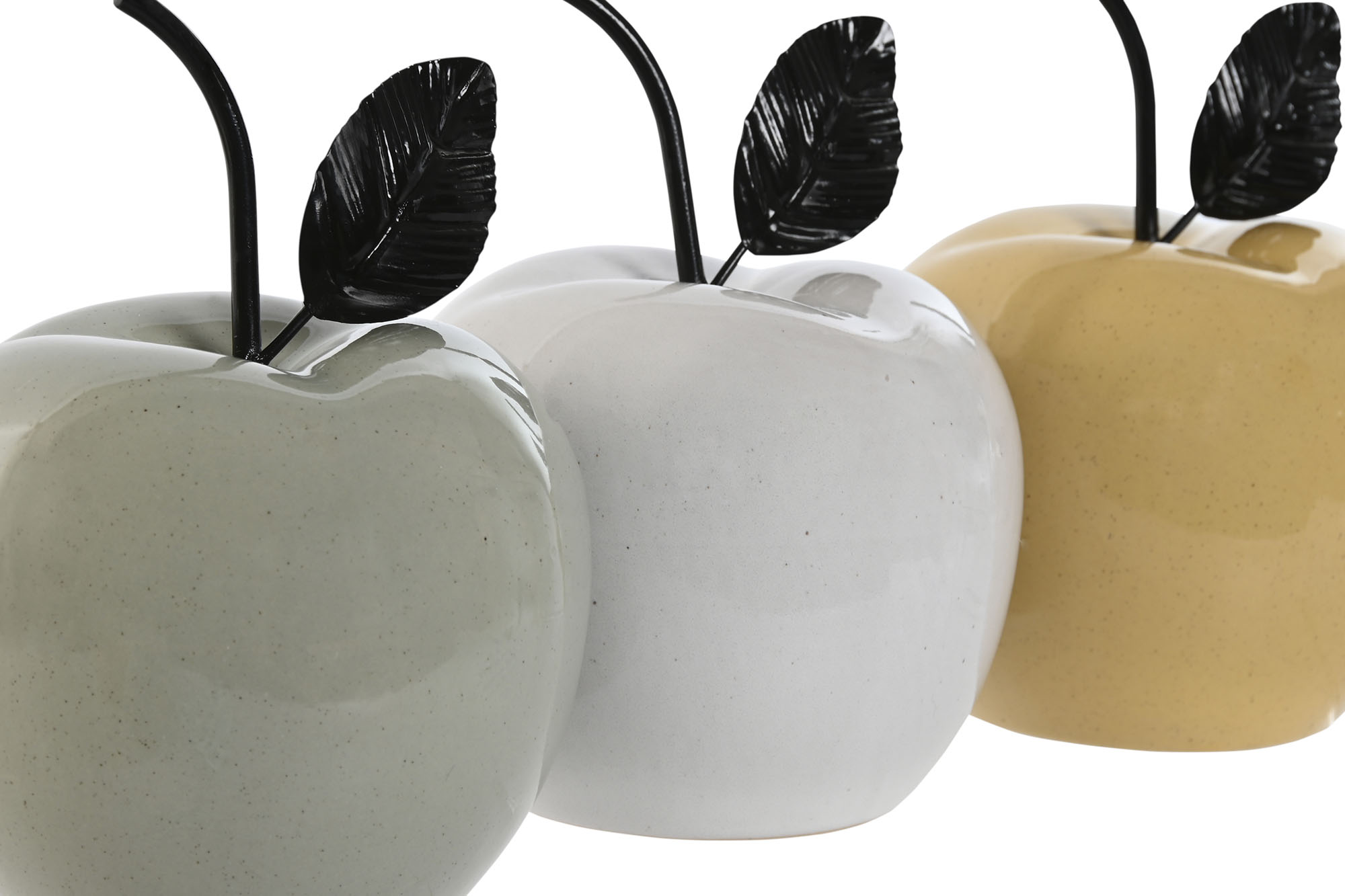 DECORACION PORCELANA 12X12X16CM MANZANA GRIS 2