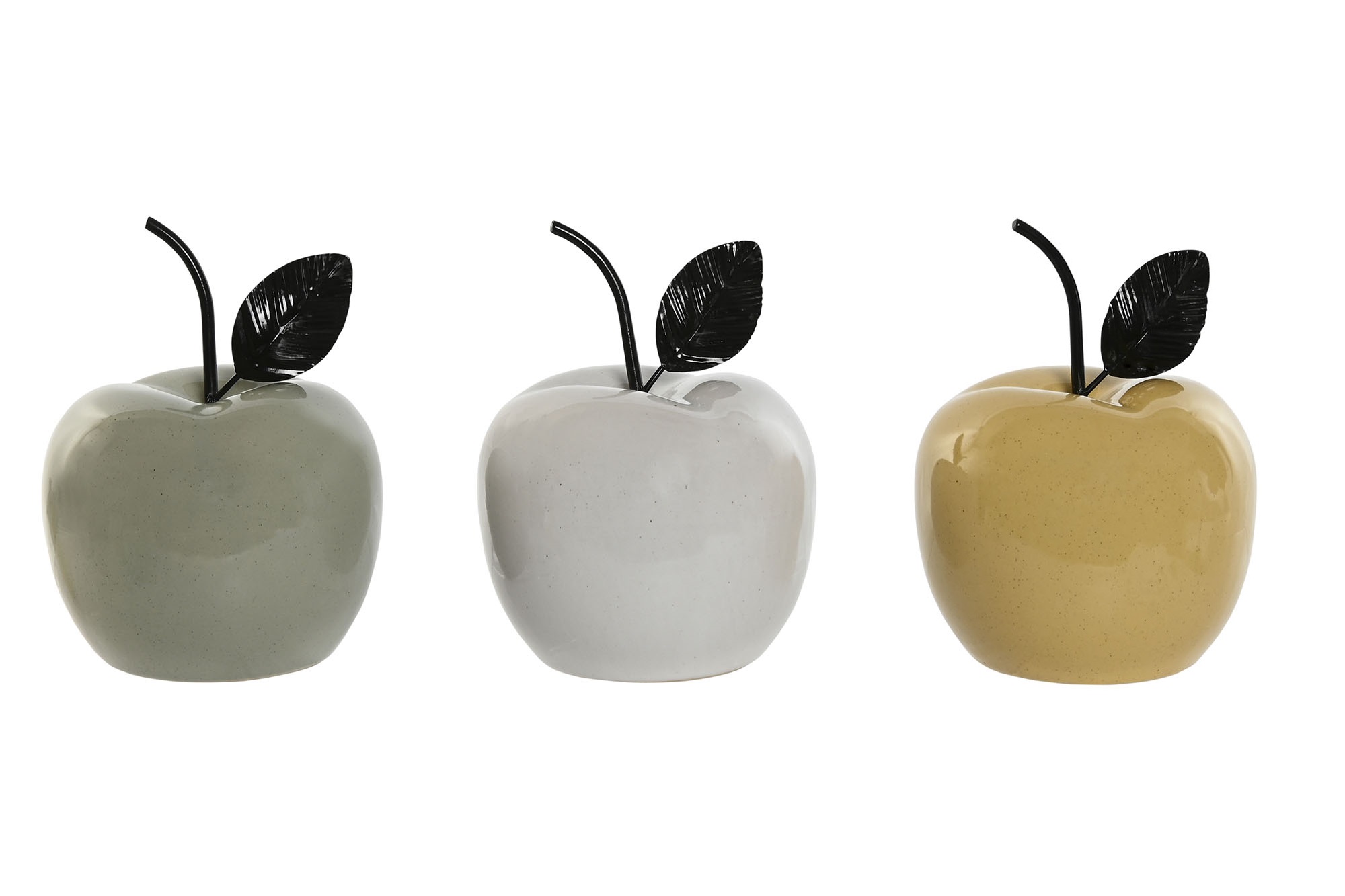 DECORACION PORCELANA 12X12X16CM MANZANA PERLA