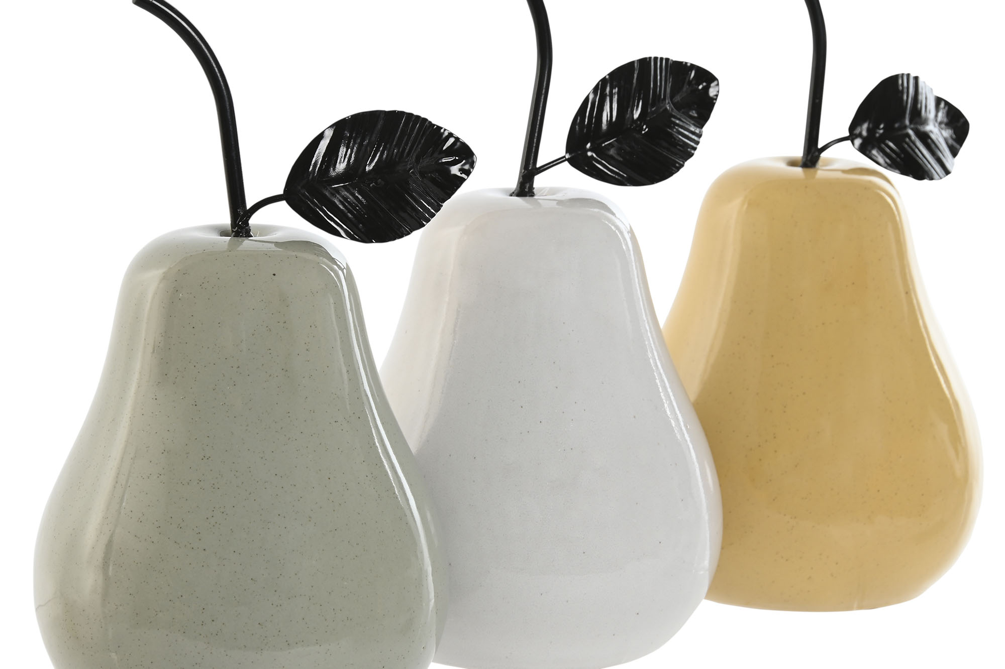 FIGURA PORCELANA METAL 11X11X19 PERA MOSTAZA 2