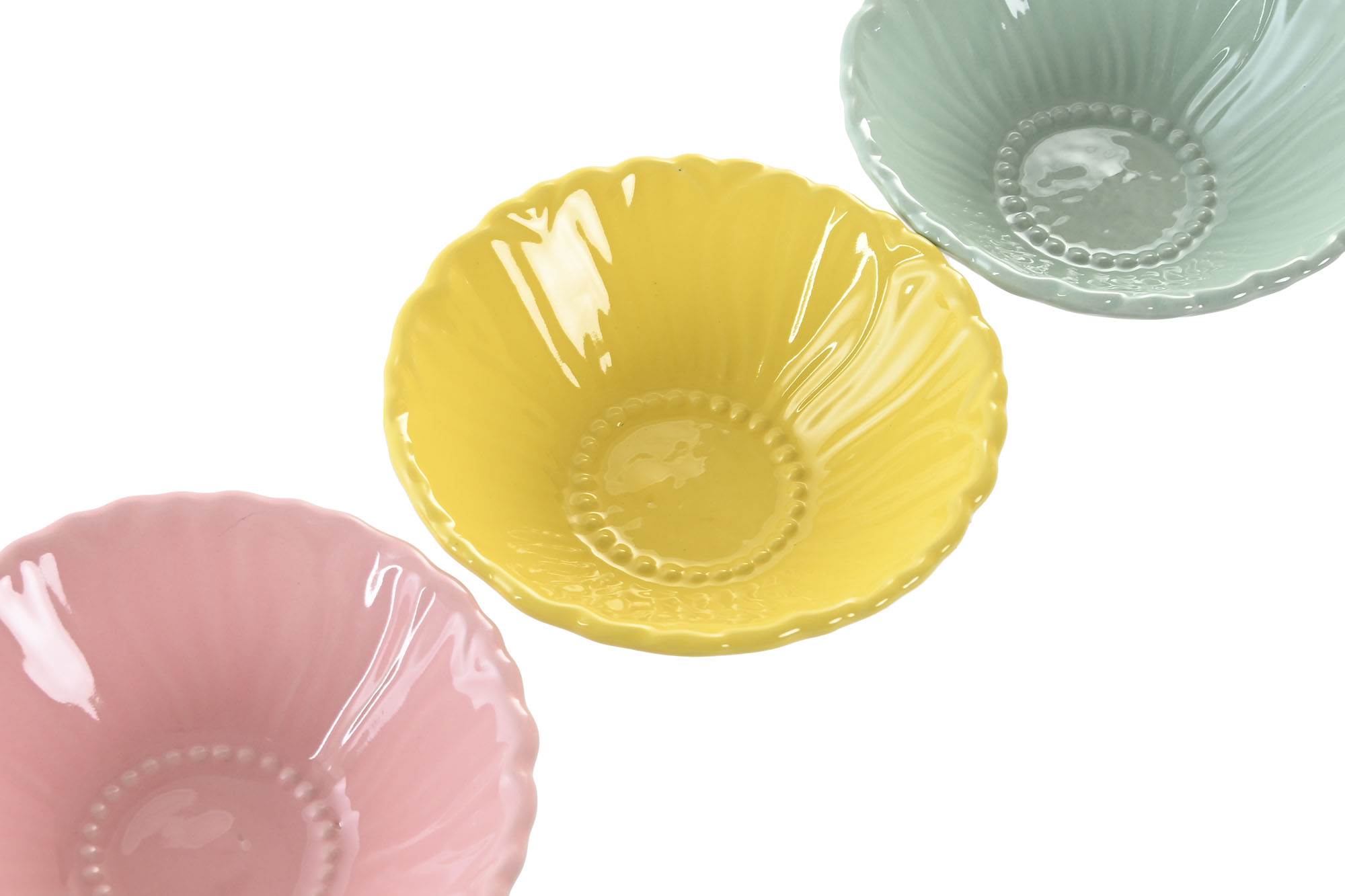 BANDEJA VACIABOLSILLOS CERAMICA 13X13X5 FLOR ROSA 2