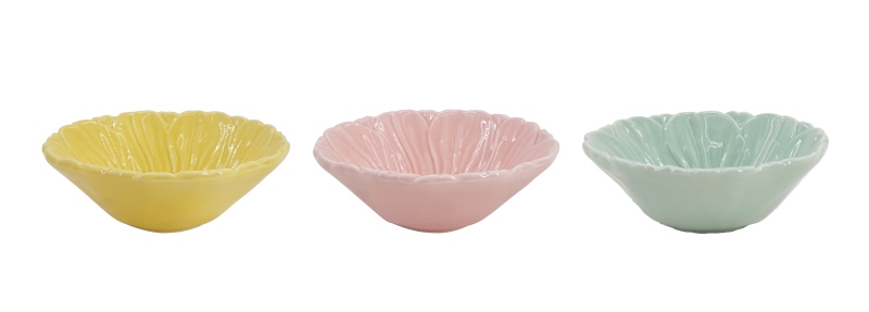 BANDEJA VACIABOLSILLOS CERAMICA 13X13X5 FLOR ROSA