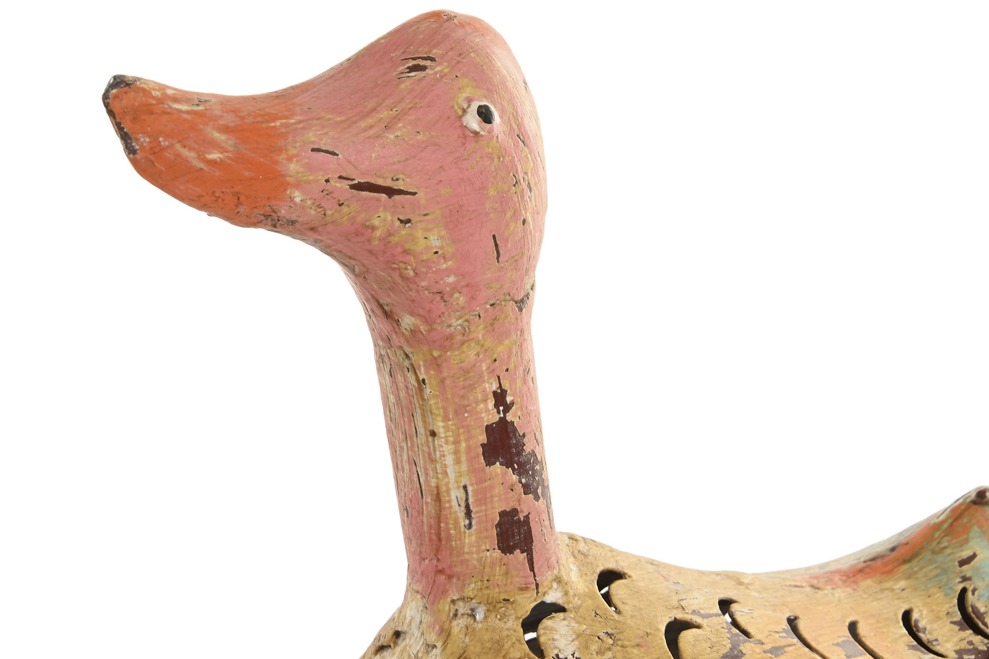 DECORACION METAL 21X18X32 PATO CREMA 2