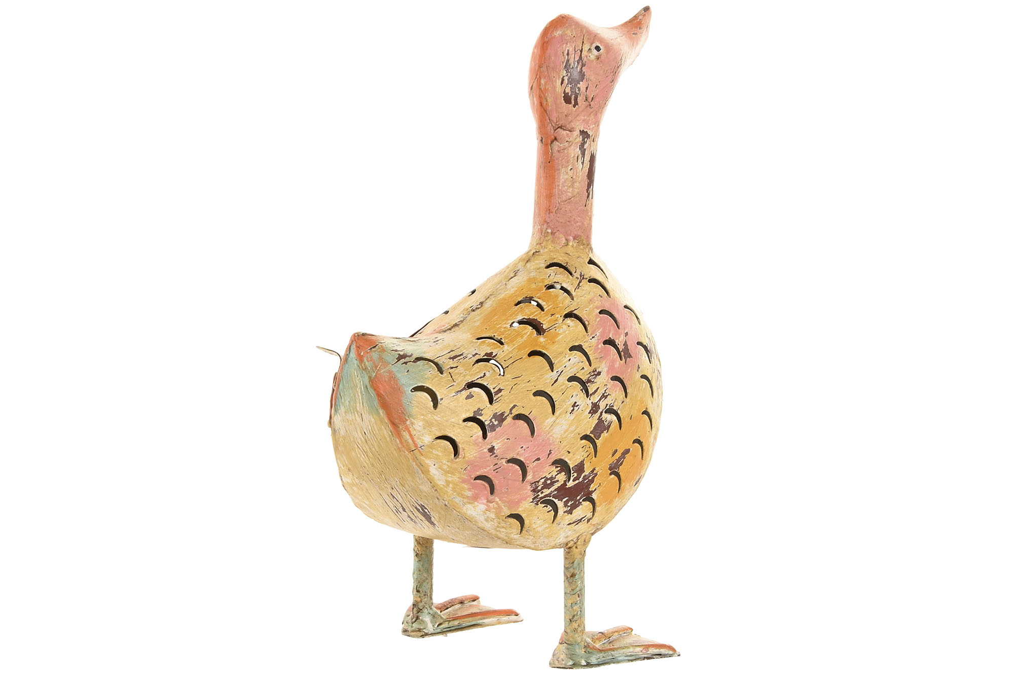 DECORACION METAL 21X18X32 PATO CREMA 4