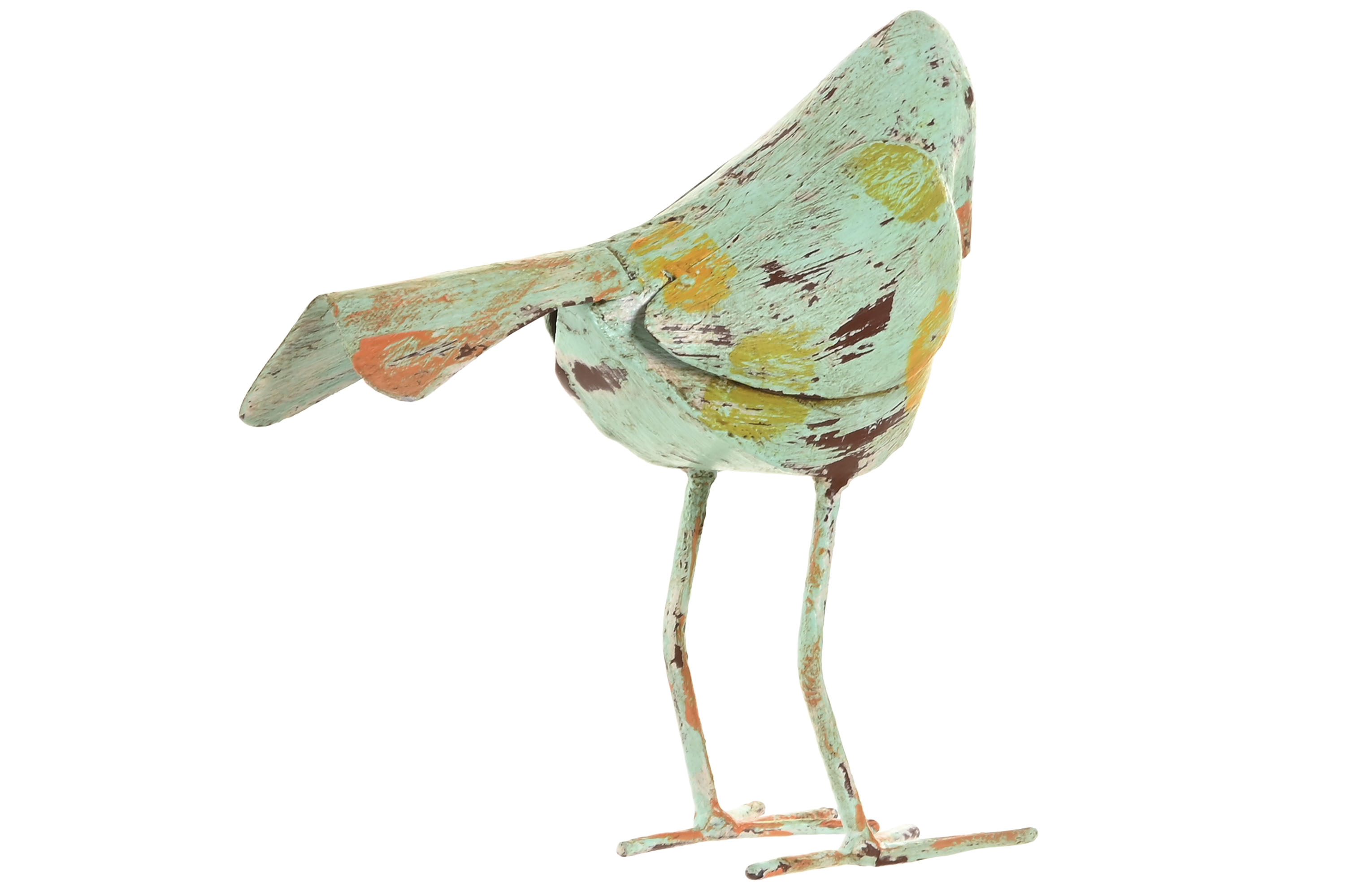 DECORACION METAL 26X9X24 PAJARO AQUA 3