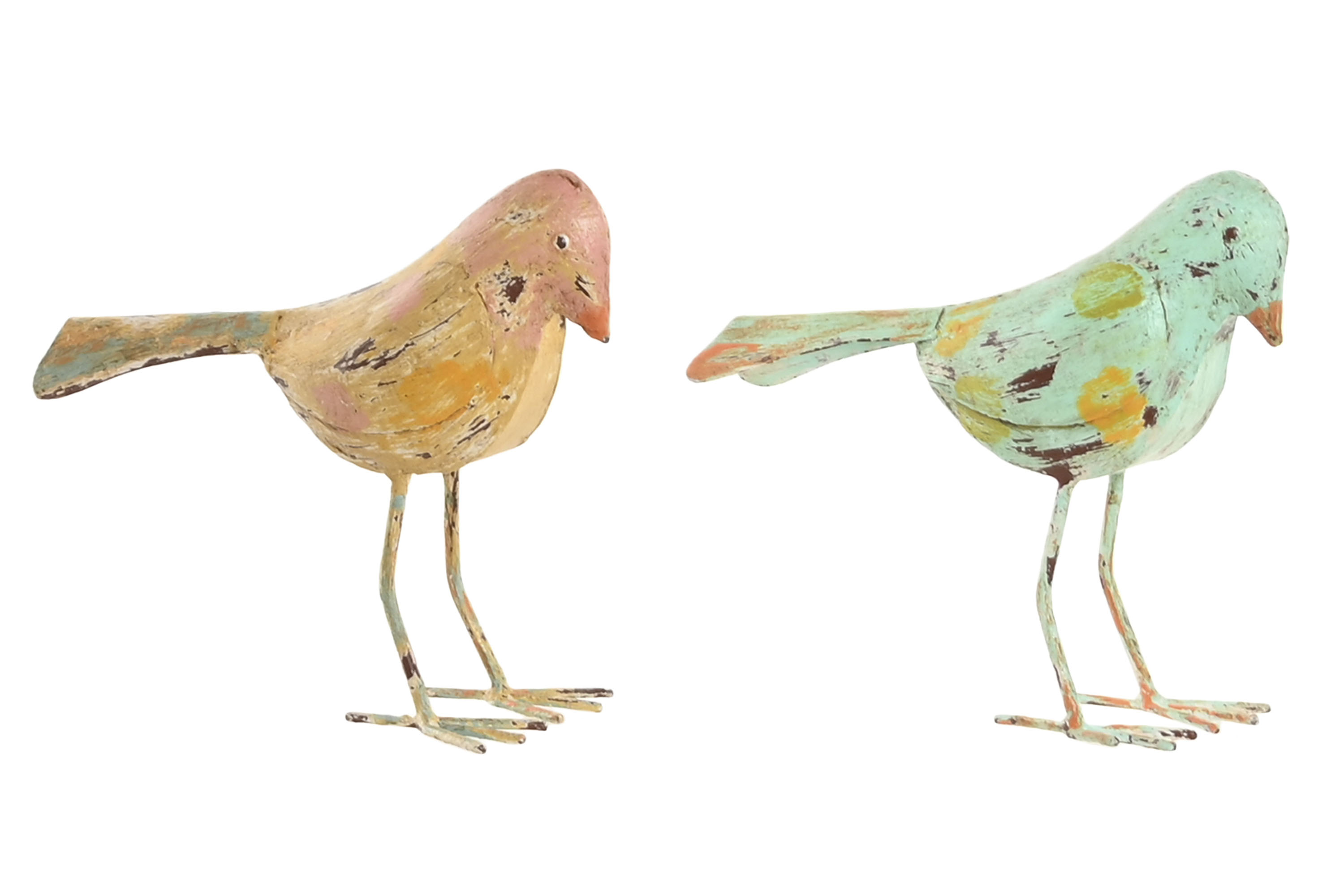 DECORACION METAL 26X9X24 PAJARO AMARILLO