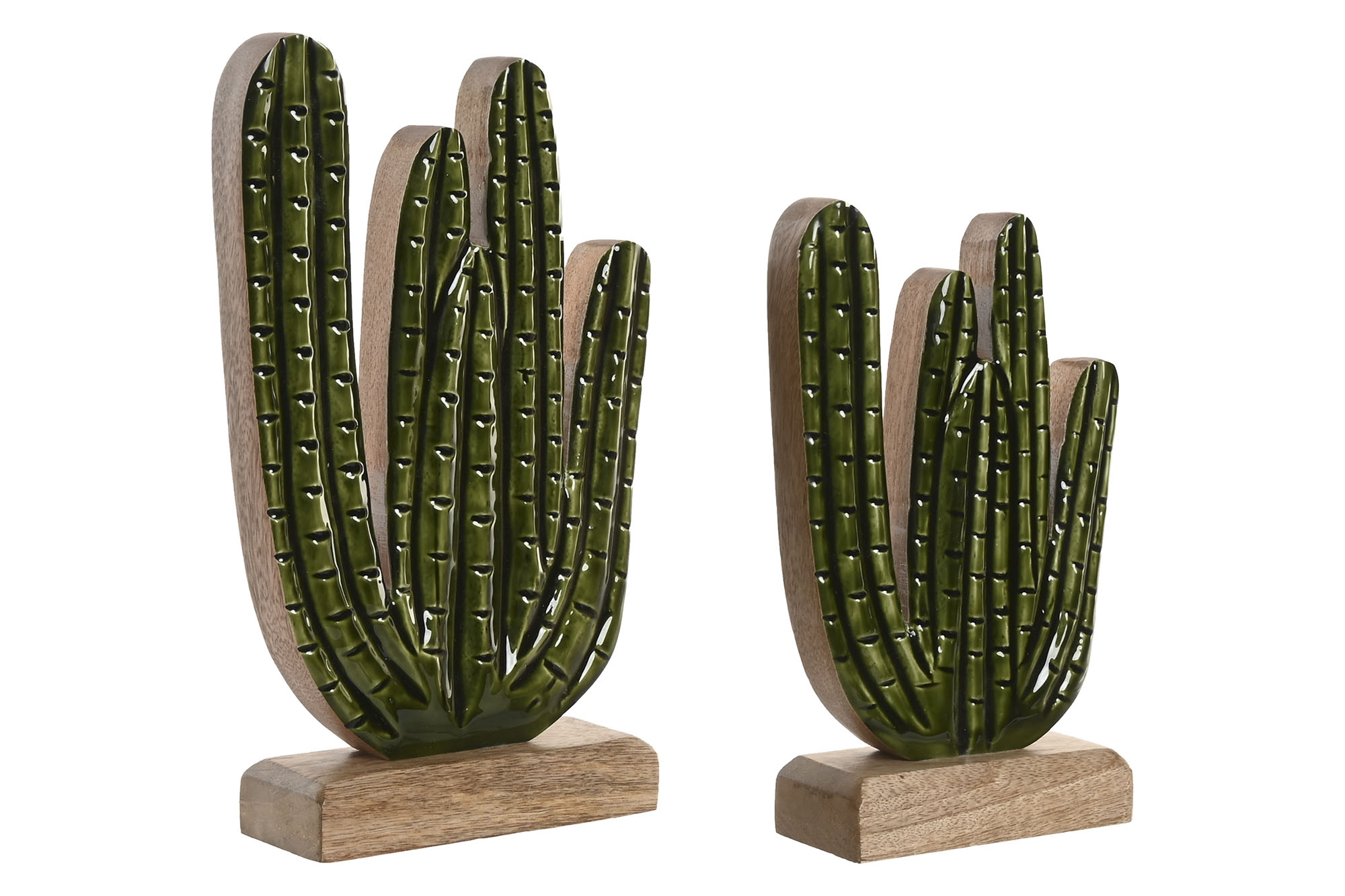 DECORACION SET 2 MANGO 13X5X25,5 CACTUS LACADO