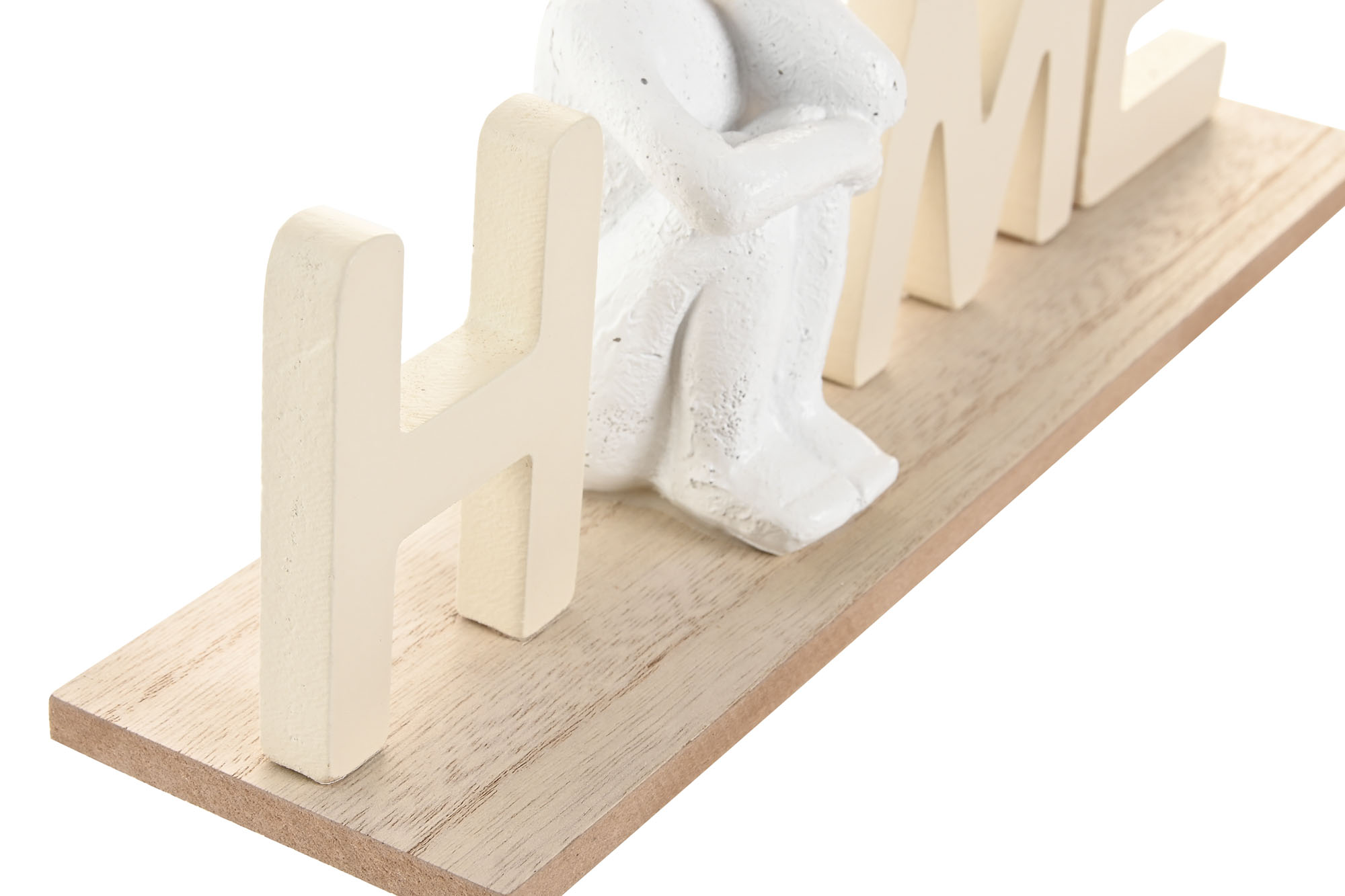 DECORACION MDF RESINA 30X8X12 HOME CREMA 2