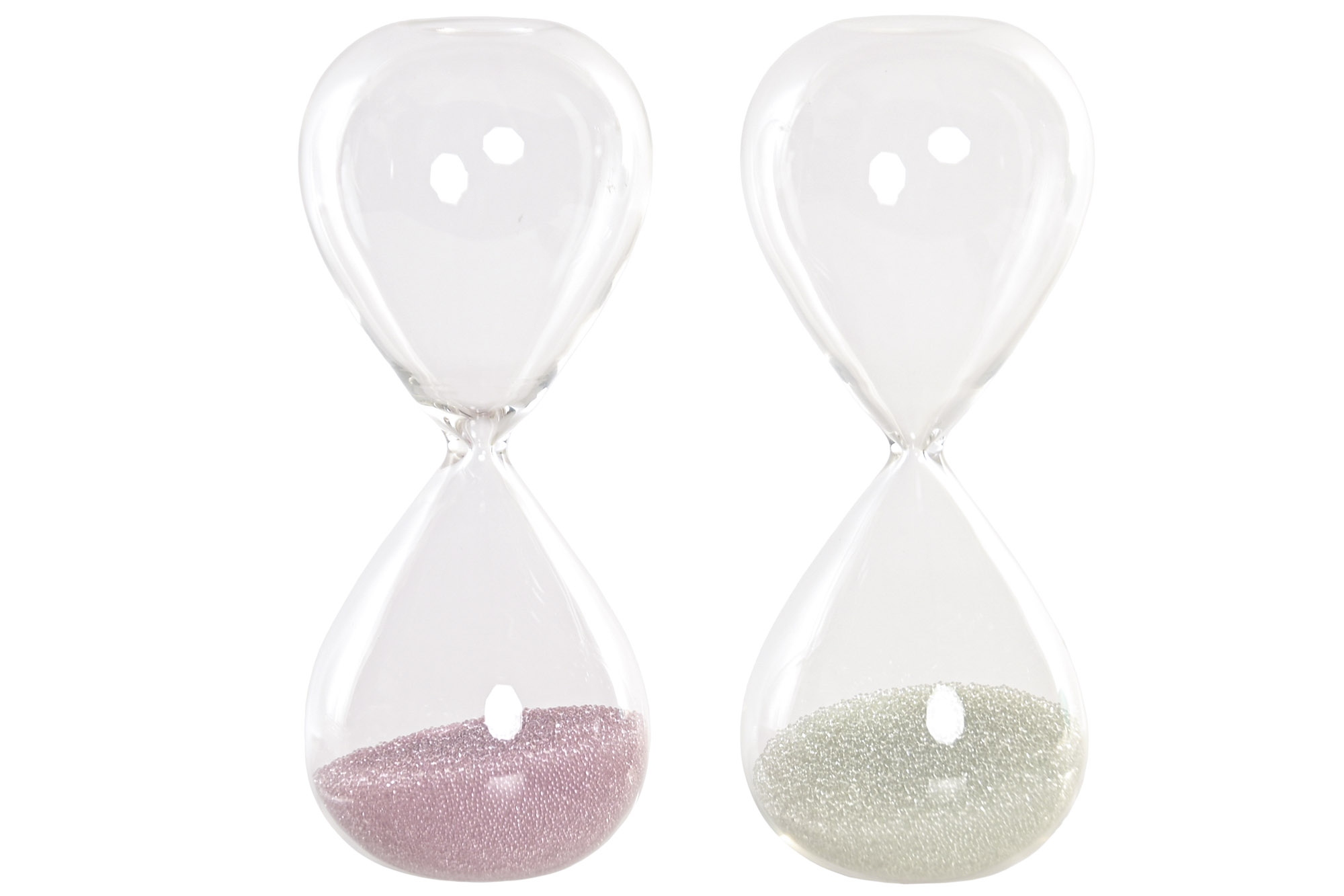 RELOJ DE ARENA CRISTAL 6,5X6,5X16CM ROSA