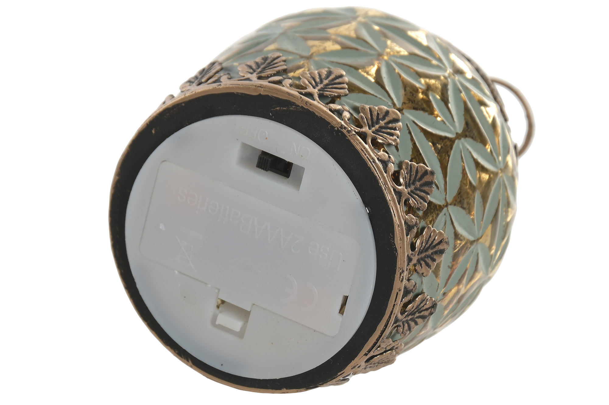 DECORACION LUMINOSA LED 8X8X13 2xAAA RAYAS ORO 4