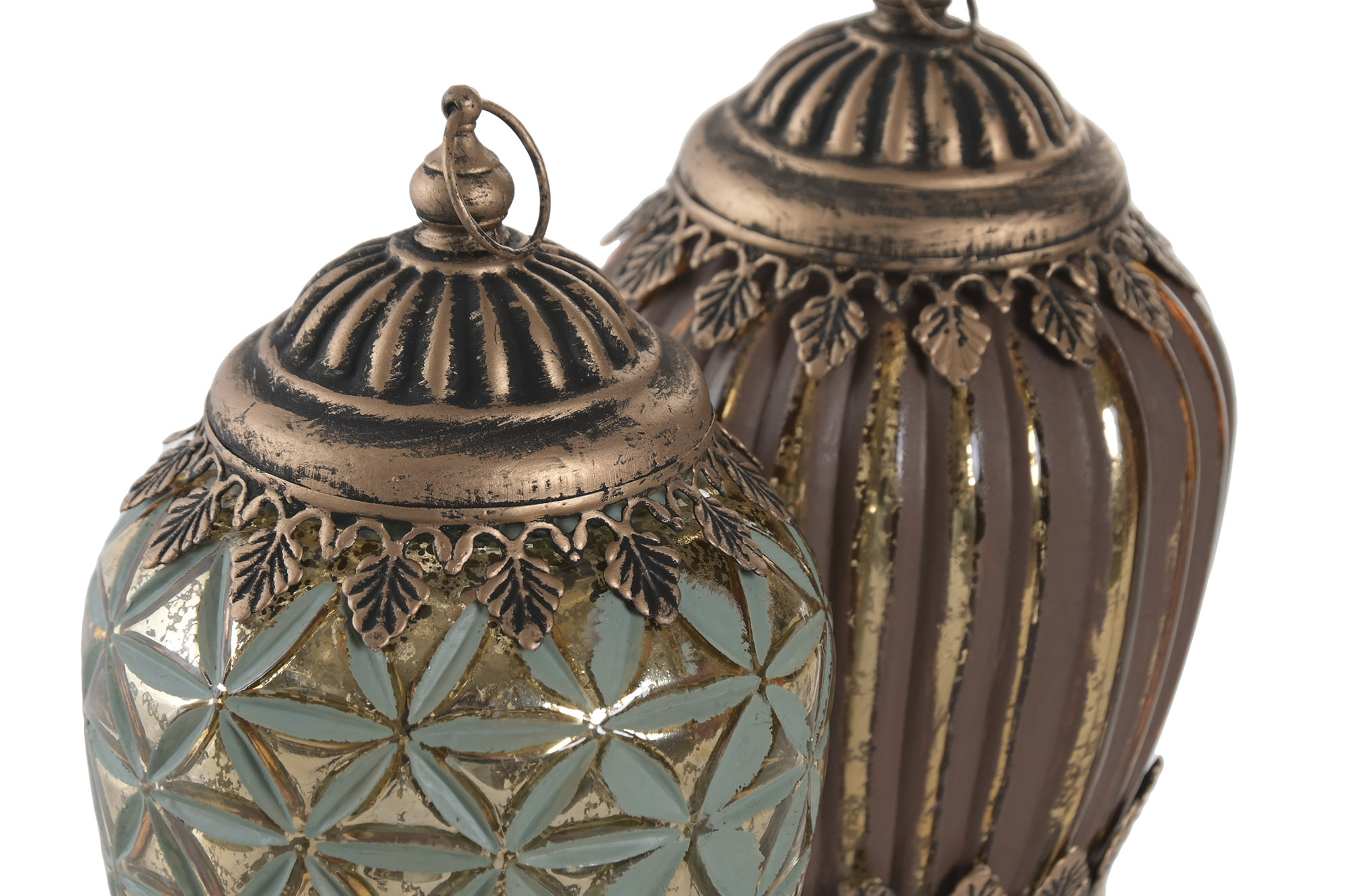 DECORACION LUMINOSA LED 13X13X17,5 2xAAA RAYAS ORO 3