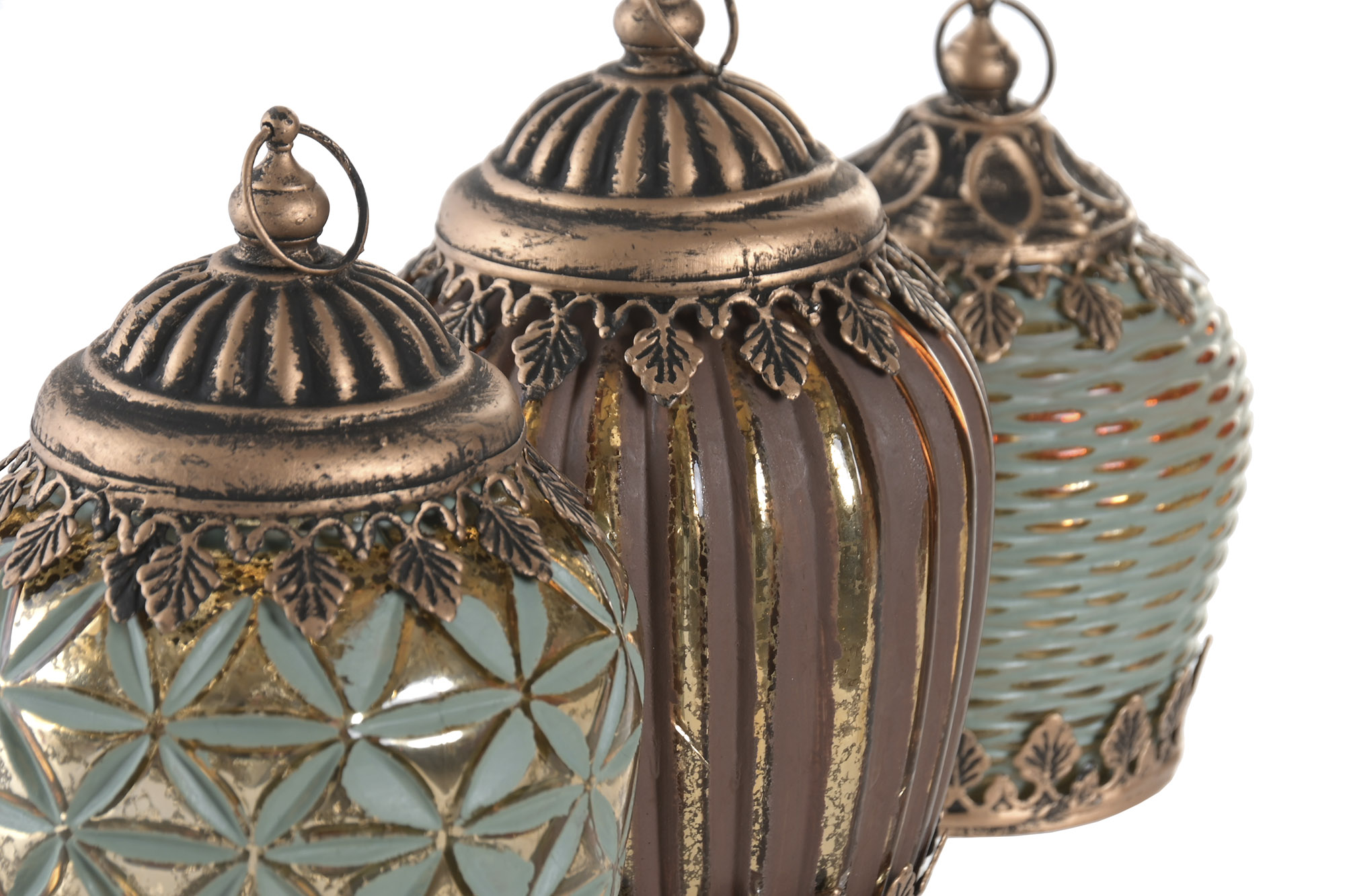 DECORACION LUMINOSA LED 13X13X17,5 2xAAA RAYAS ORO 4