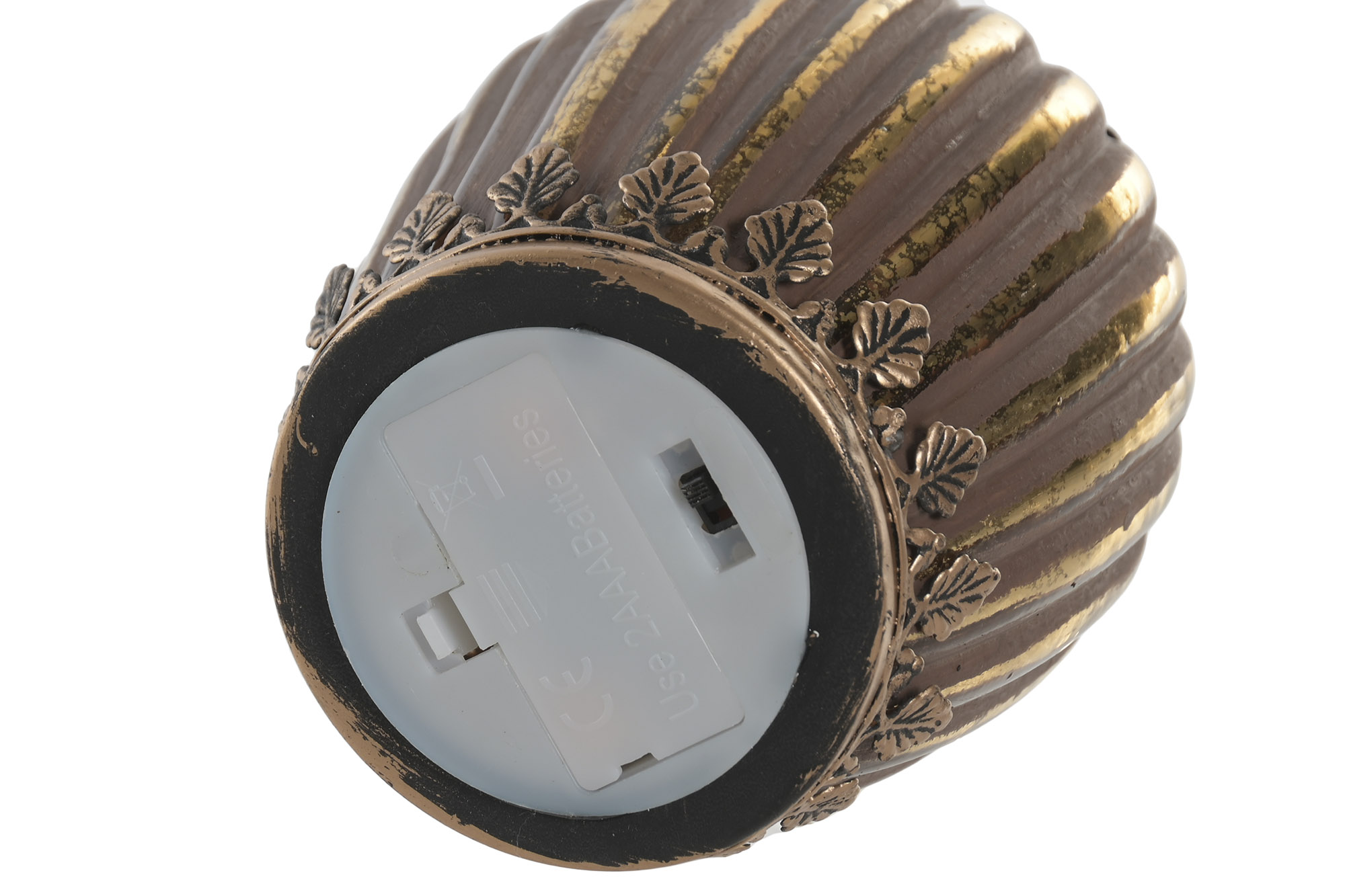 DECORACION LUMINOSA LED 13X13X17,5 2xAAA RAYAS ORO 5