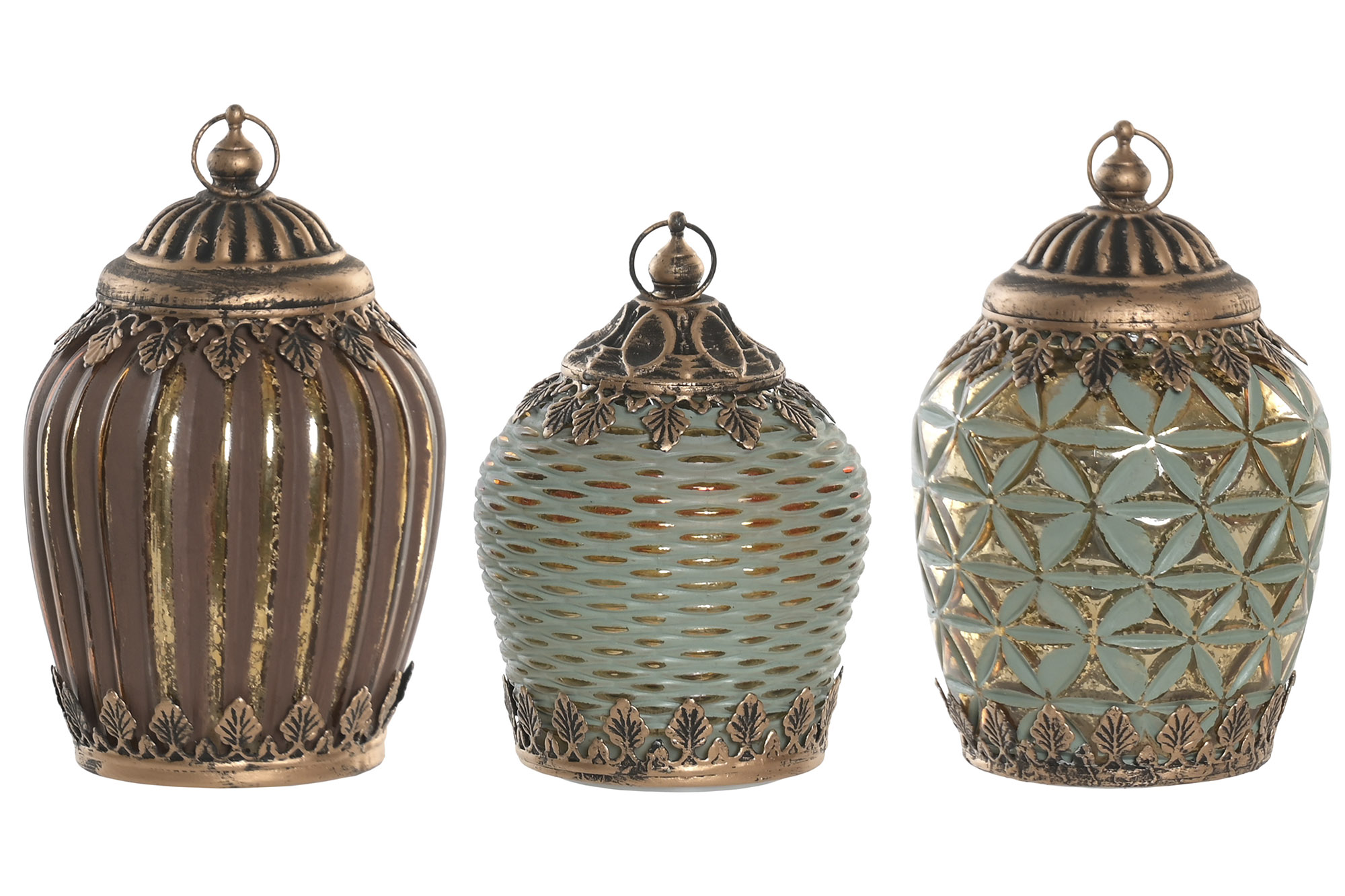 DECORACION LUMINOSA LED 13X13X17,5 2xAAA RAYAS ORO