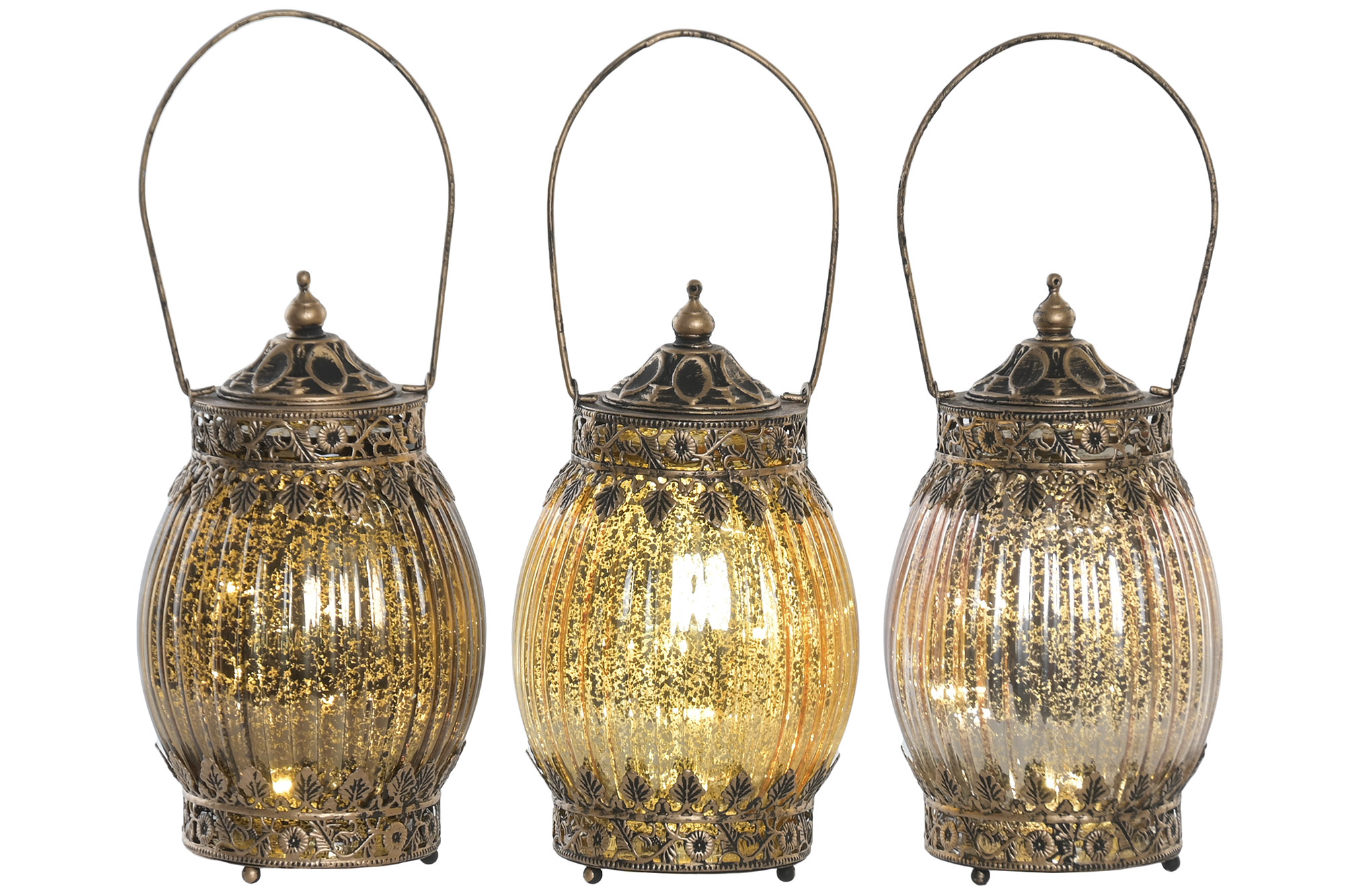 DECORACION LUMINOSA LED 11X11X19 2xAAA BRONCE 2