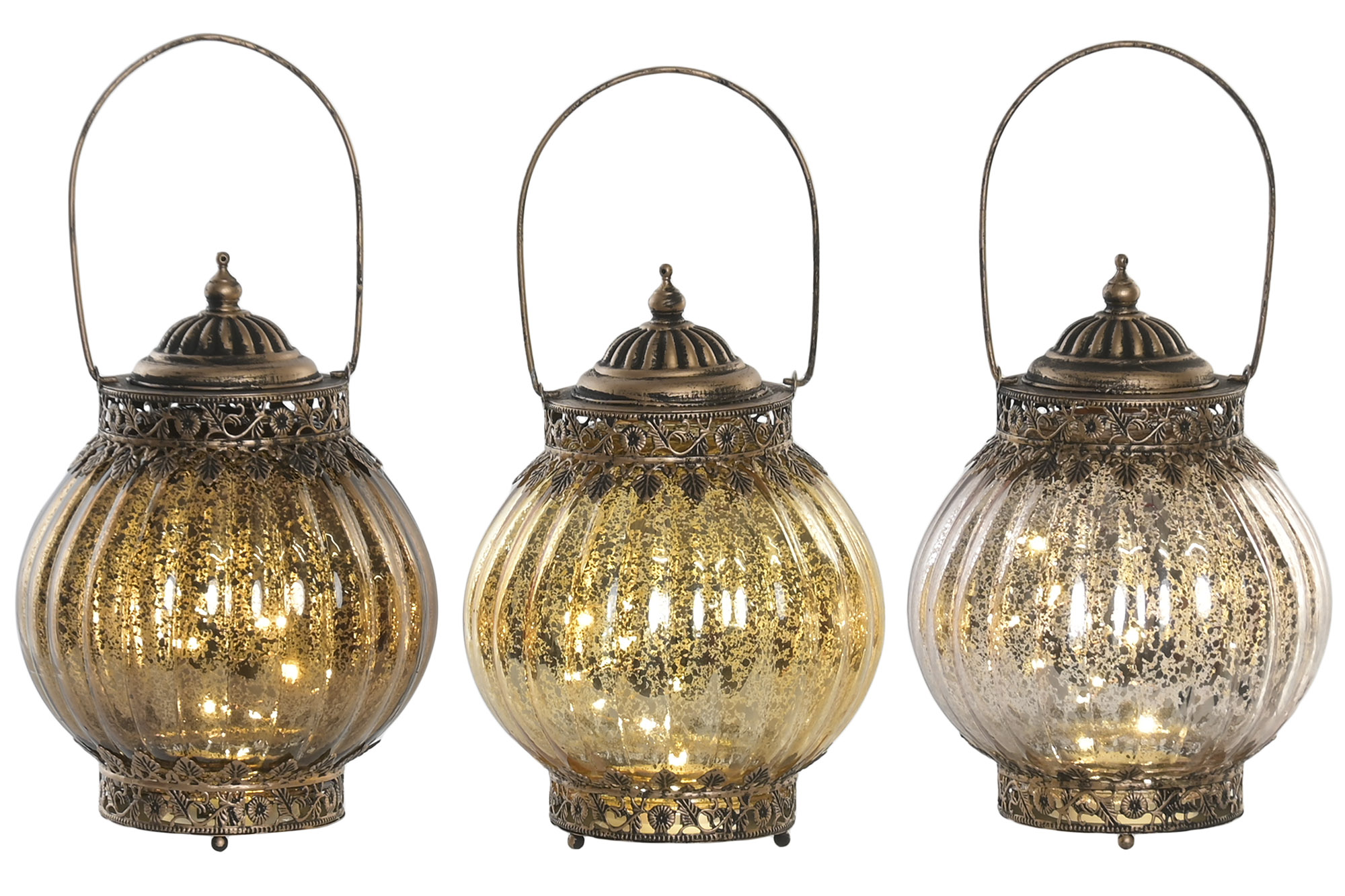 DECORACION LUMINOSA LED 14,5X14,5X21,5 2XAAA ORO 2