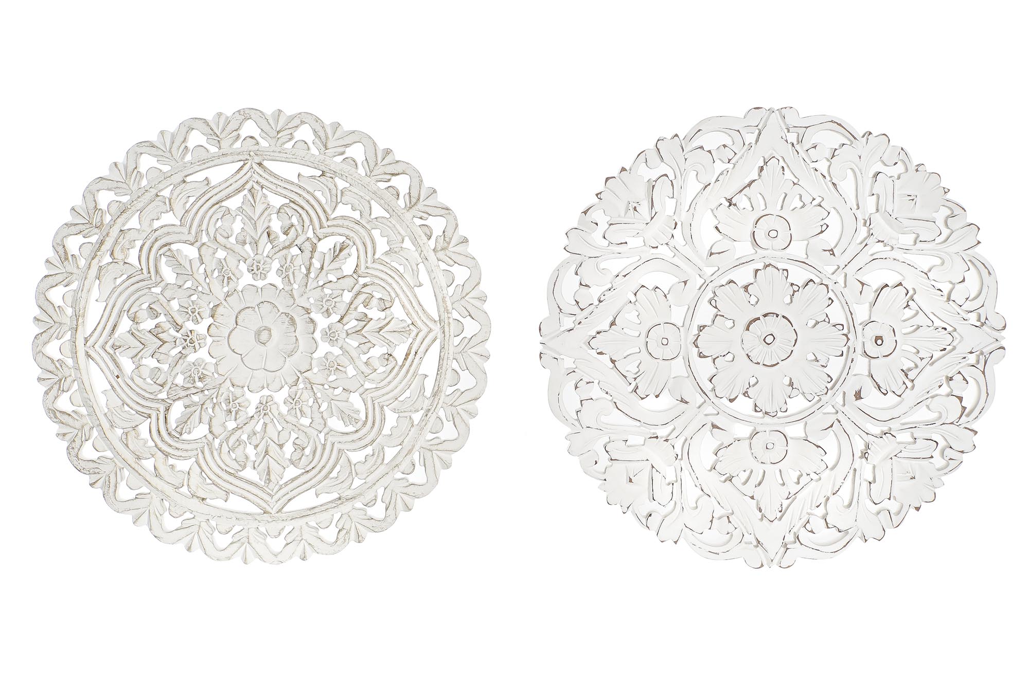 DECORACION PARED MDF 40X2X40 MANDALA BLANCO