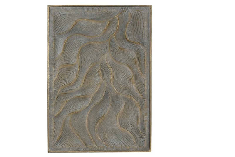 DECORACION PARED METAL 67,5X2,5X97 3D DORADO