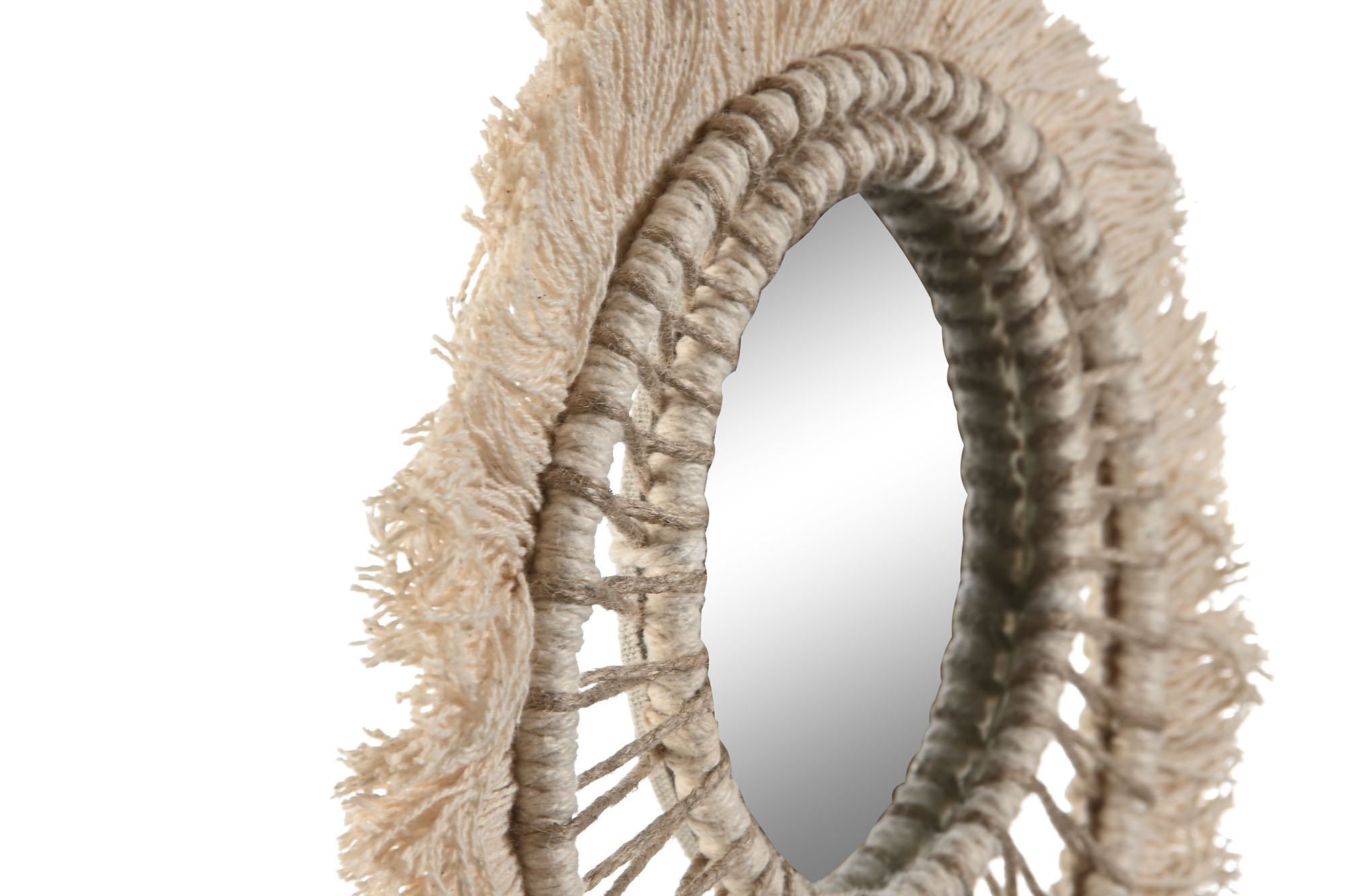 DECORACION PARED SET 3 ALGODON YUTE 20X1X20 BLANCO 2