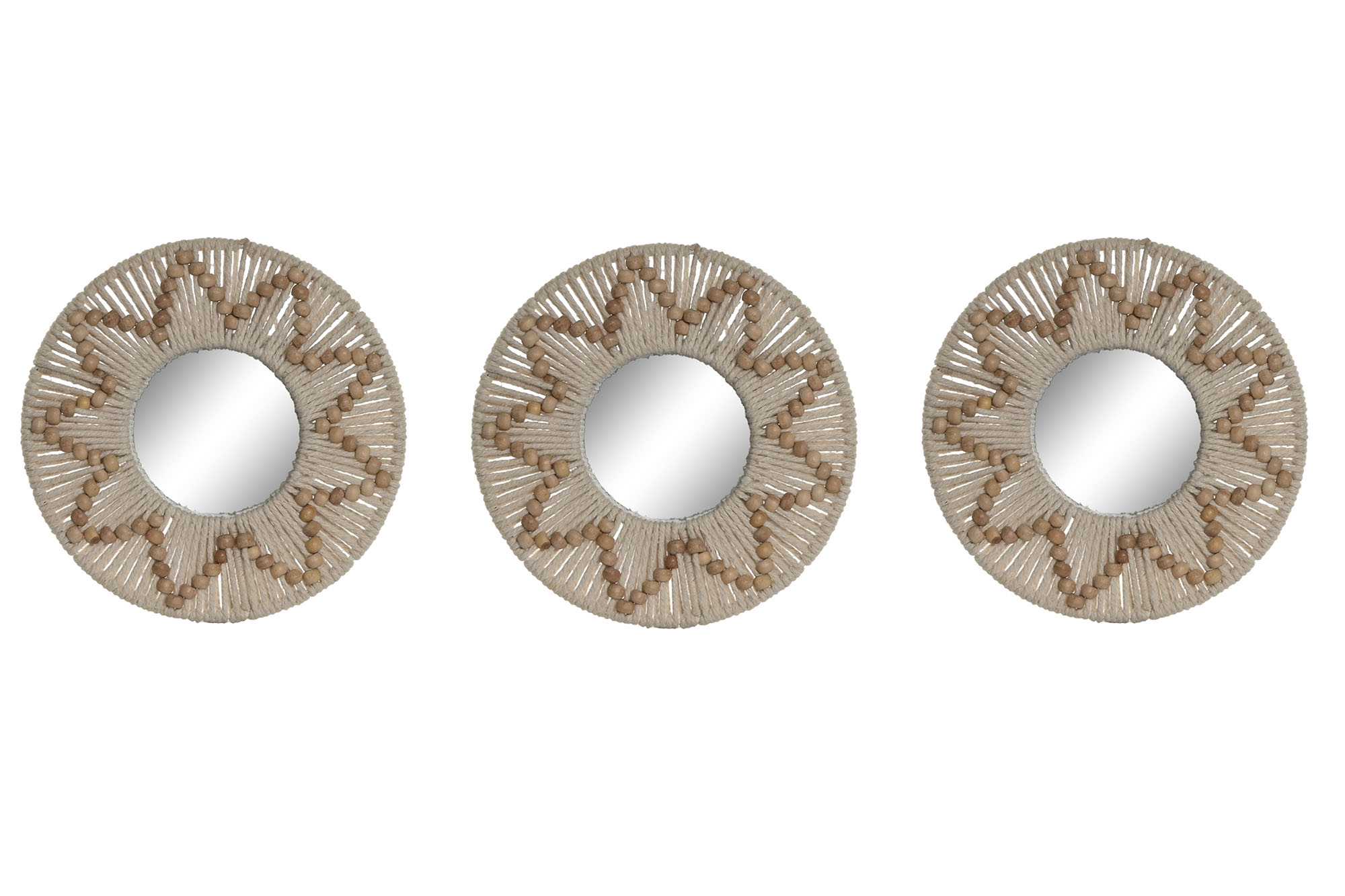 DECORACION PARED SET 3 ALGODON MDF 21X1X21 BLANCO