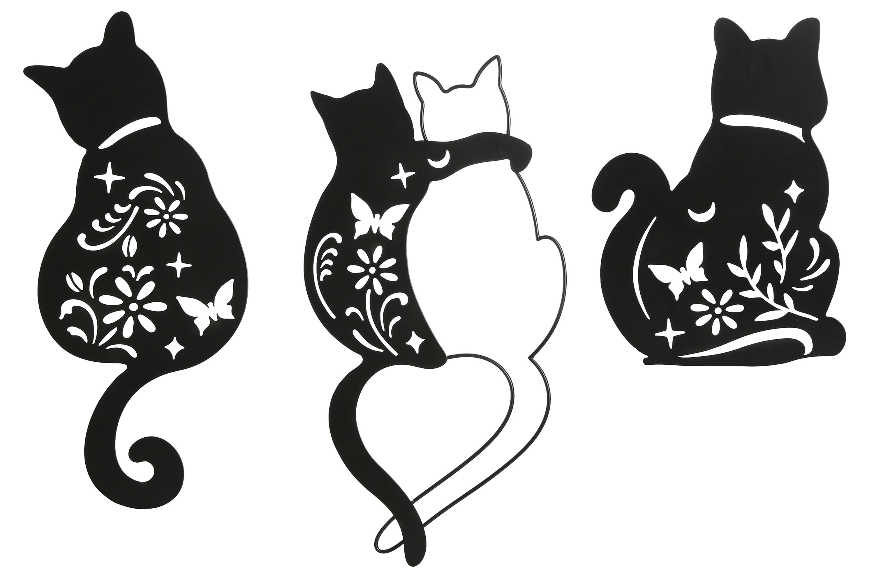 DECORACION PARED METAL 20X1X28 DOS GATOS