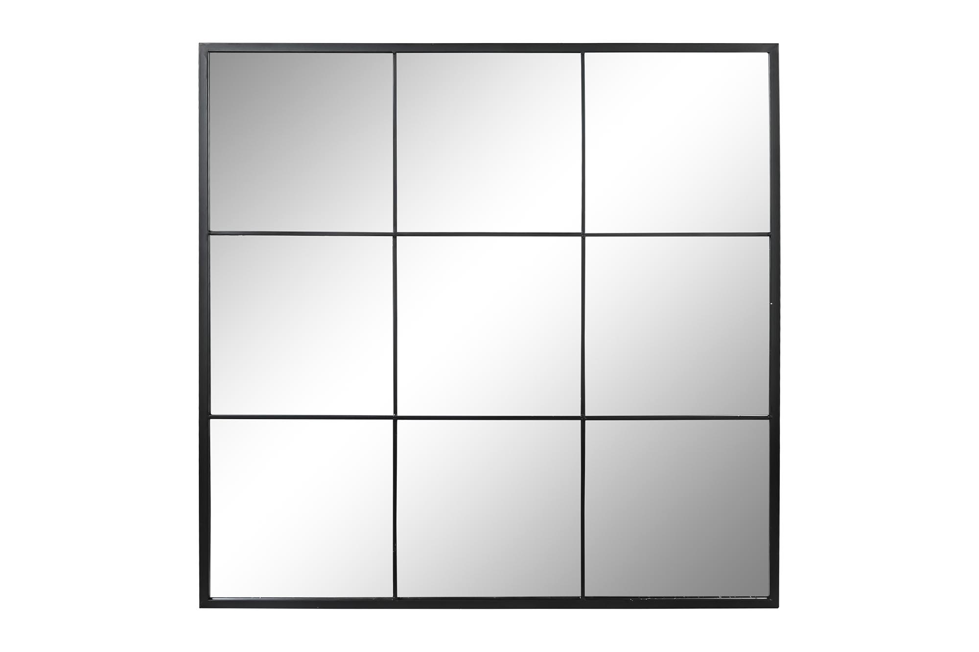 ESPEJO HIERRO 90X90CM VENTANA NEGRO