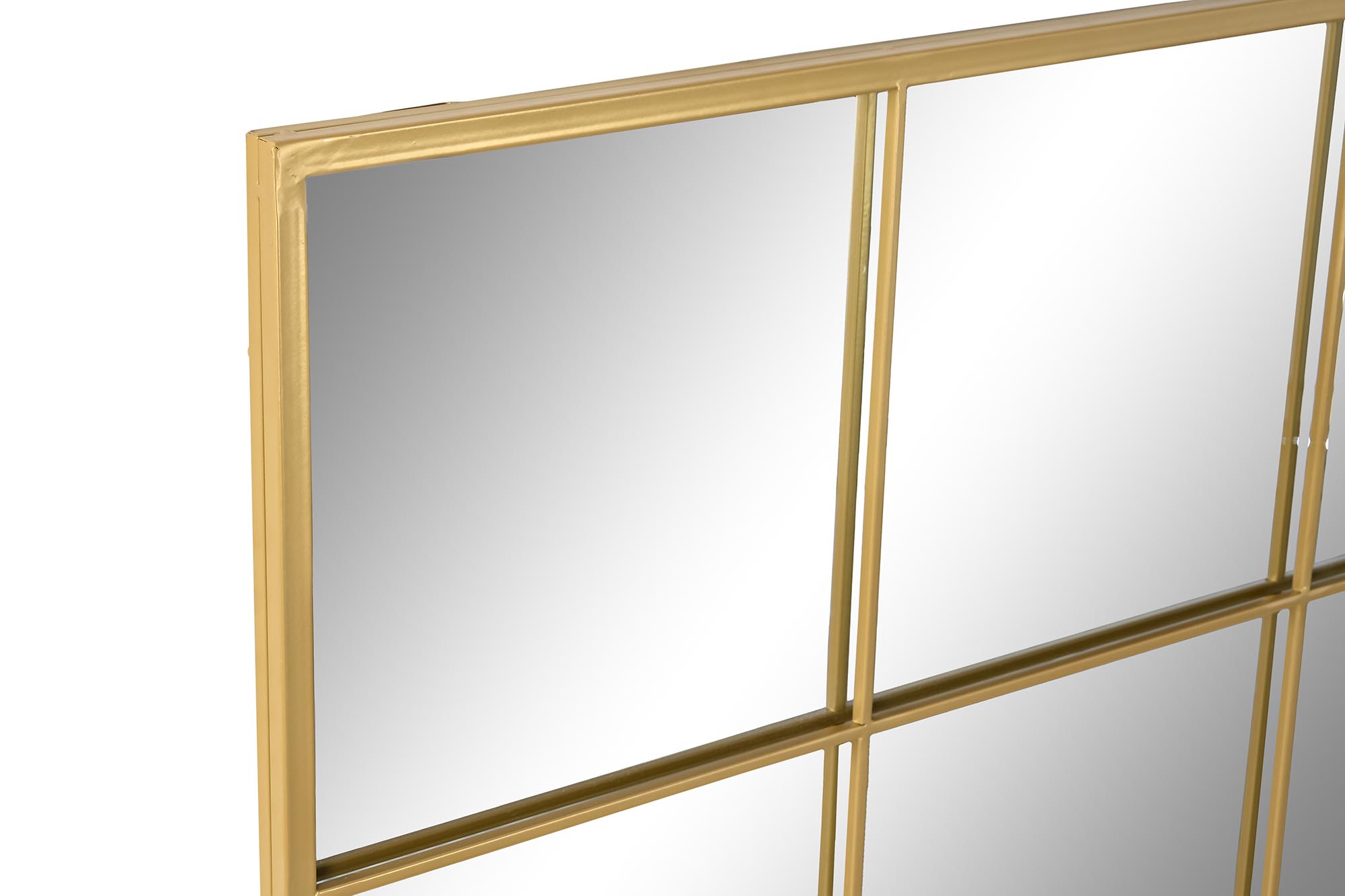 ESPEJO HIERRO CRISTAL 90X2X90 VENTANA DORADO 2