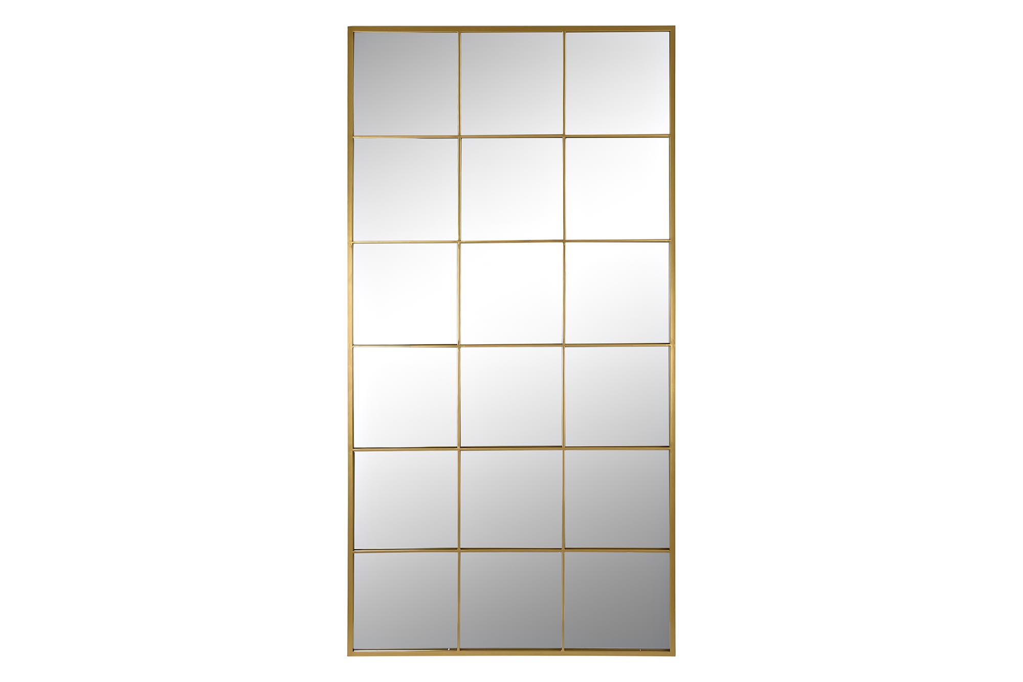 ESPEJO HIERRO CRISTAL 90X2X180 VENTANA DORADO