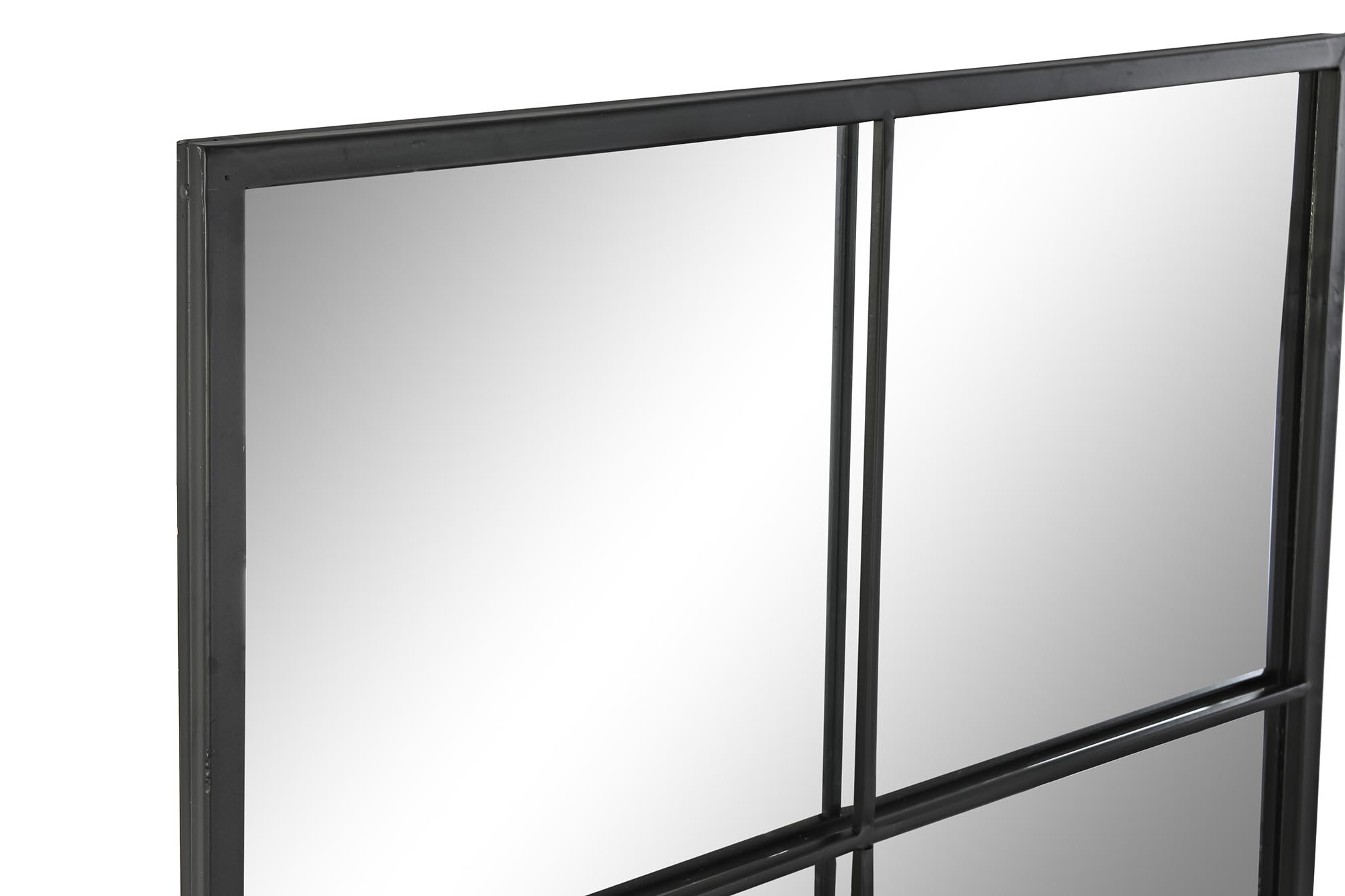 ESPEJO HIERRO CRISTAL 60X2X150CM  VENTANA NEGRO 2