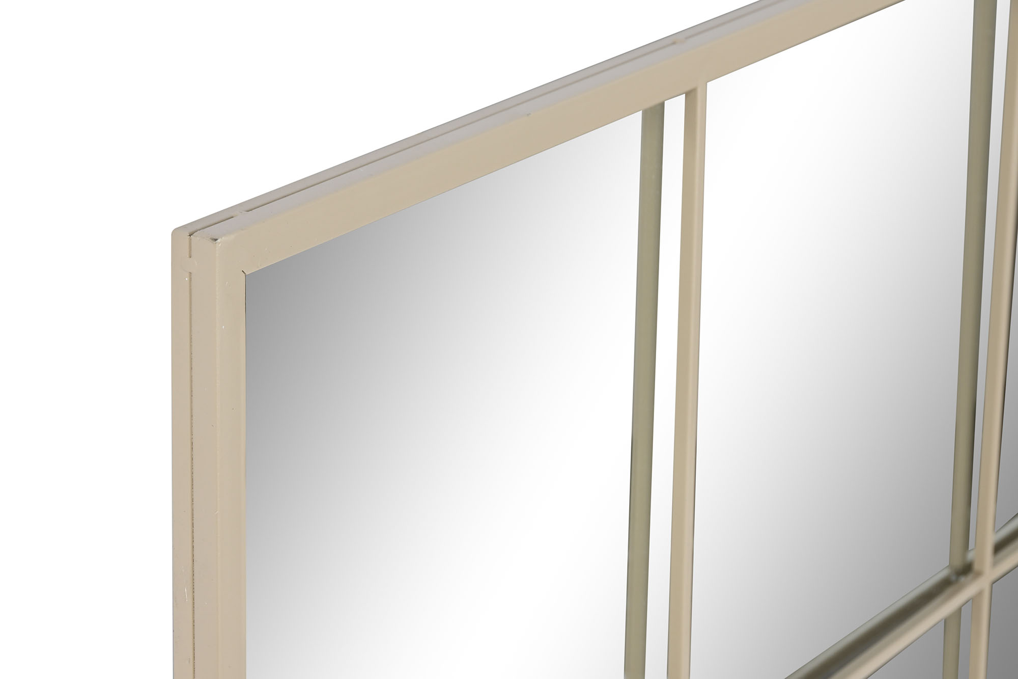 ESPEJO HIERRO CRISTAL 90X2X90 VENTANA BEIGE 2