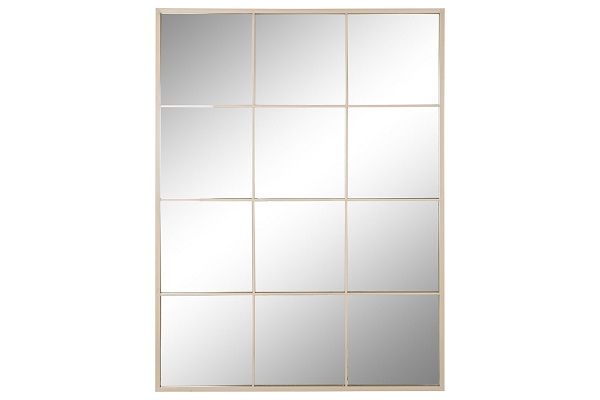 ESPEJO HIERRO CRISTAL 90X1X120 VENTANA BEIGE