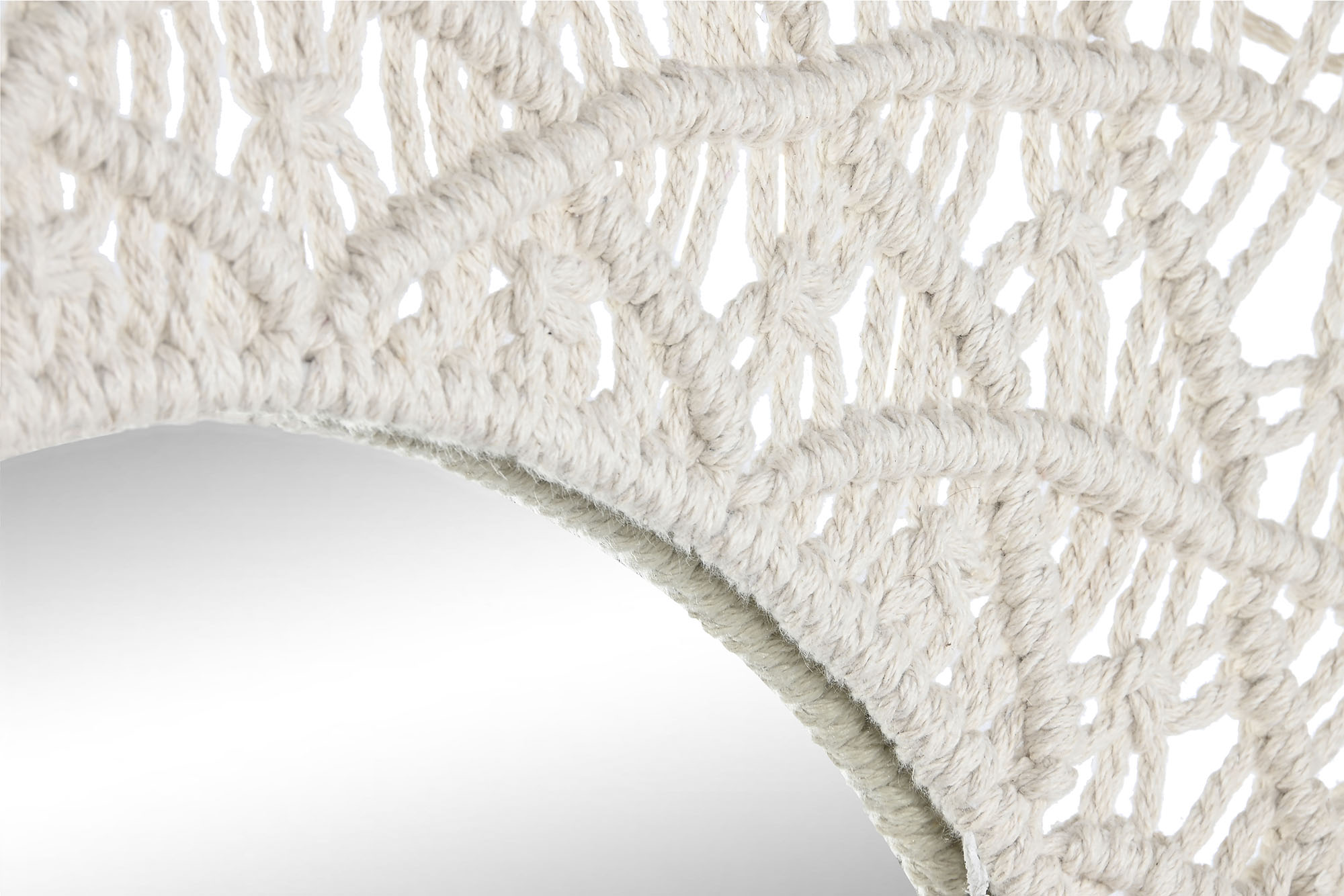 ESPEJO MACRAME CRISTAL 76X1X76 41CM BEIGE 4