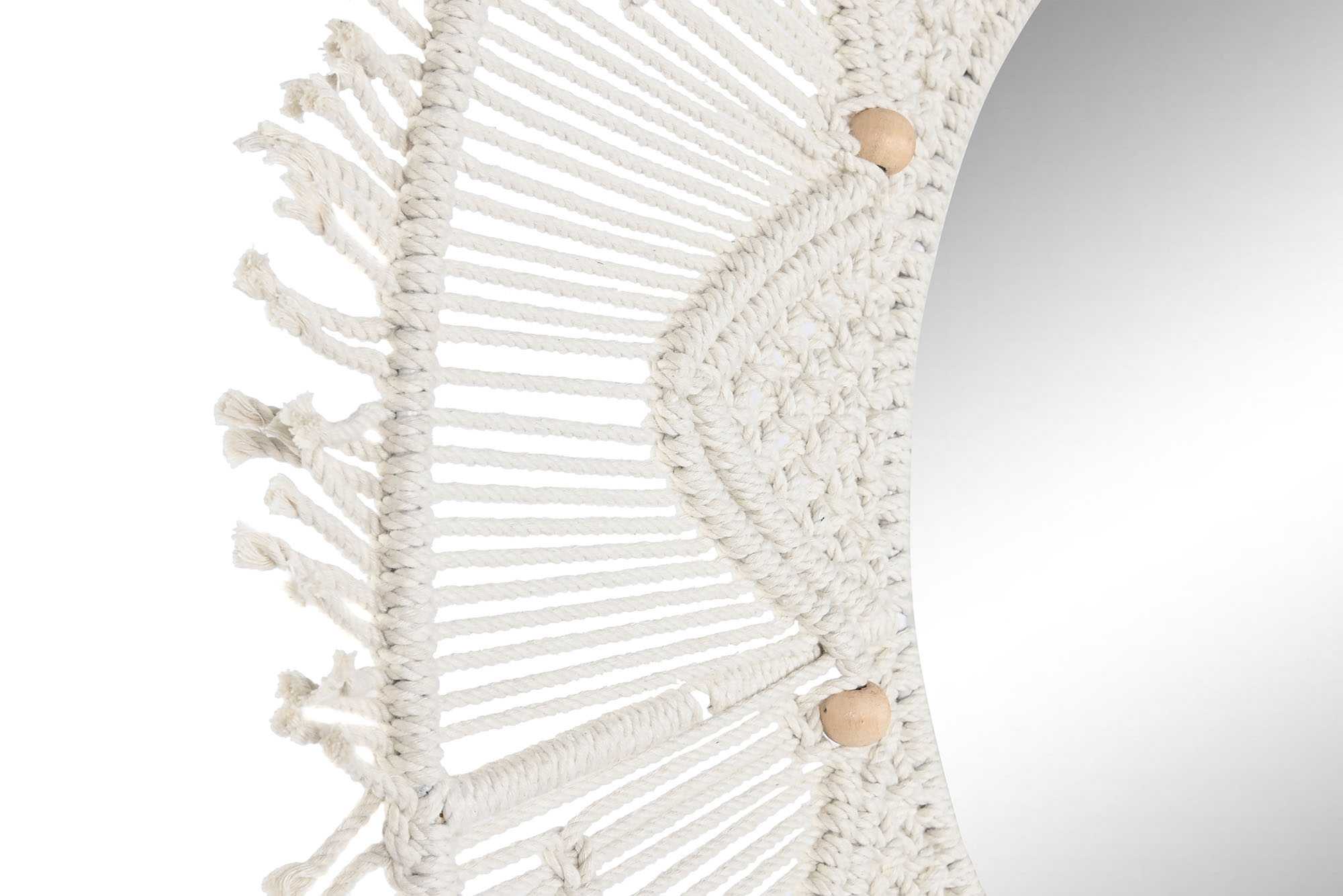 ESPEJO MACRAME CRISTAL 76X1X76 BEIGE 2