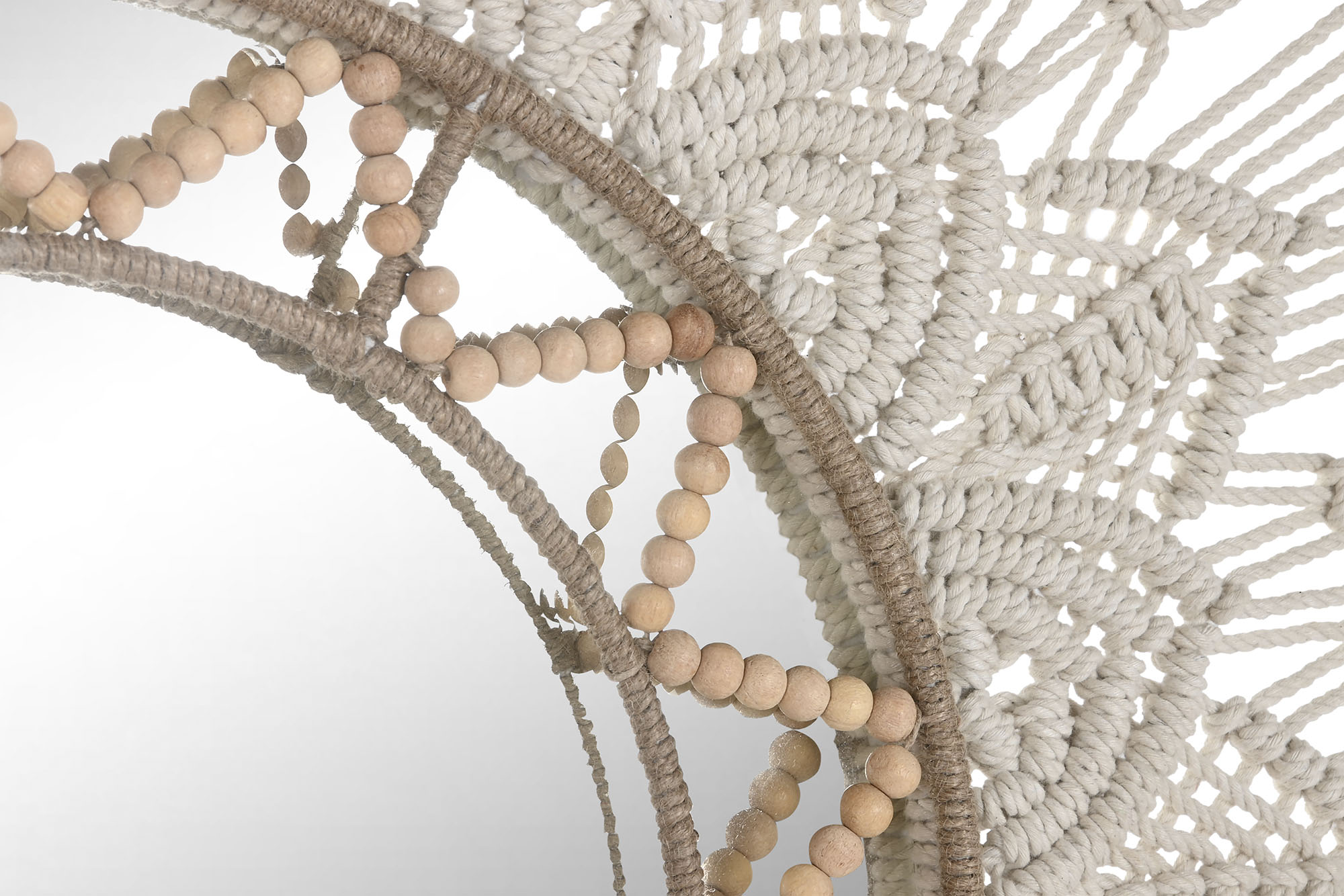 ESPEJO MACRAME YUTE 76X1X76 BLANCO 3