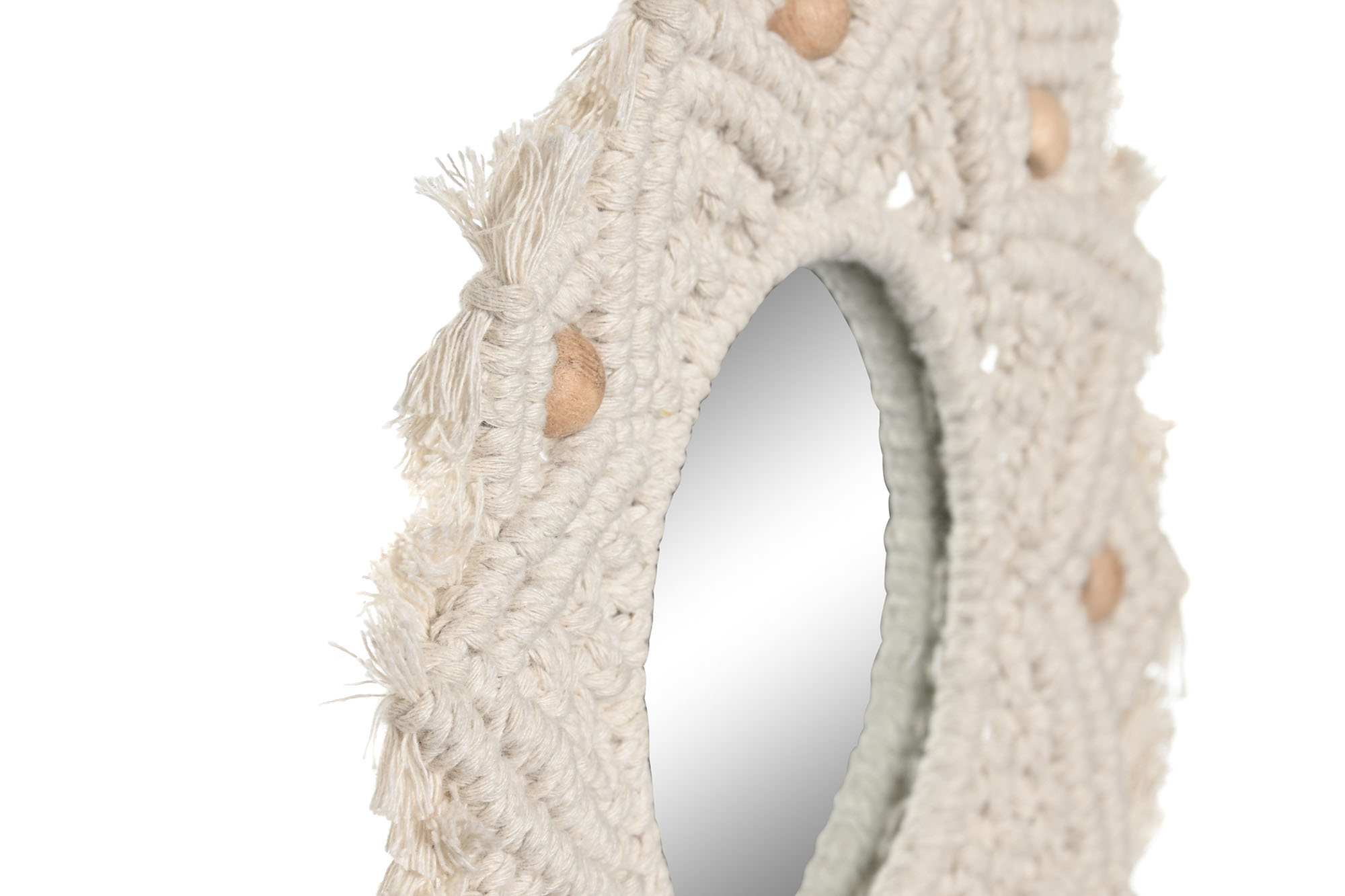 ESPEJO SET 3 MACRAME CRISTAL 20X1X20 BLANCO 2