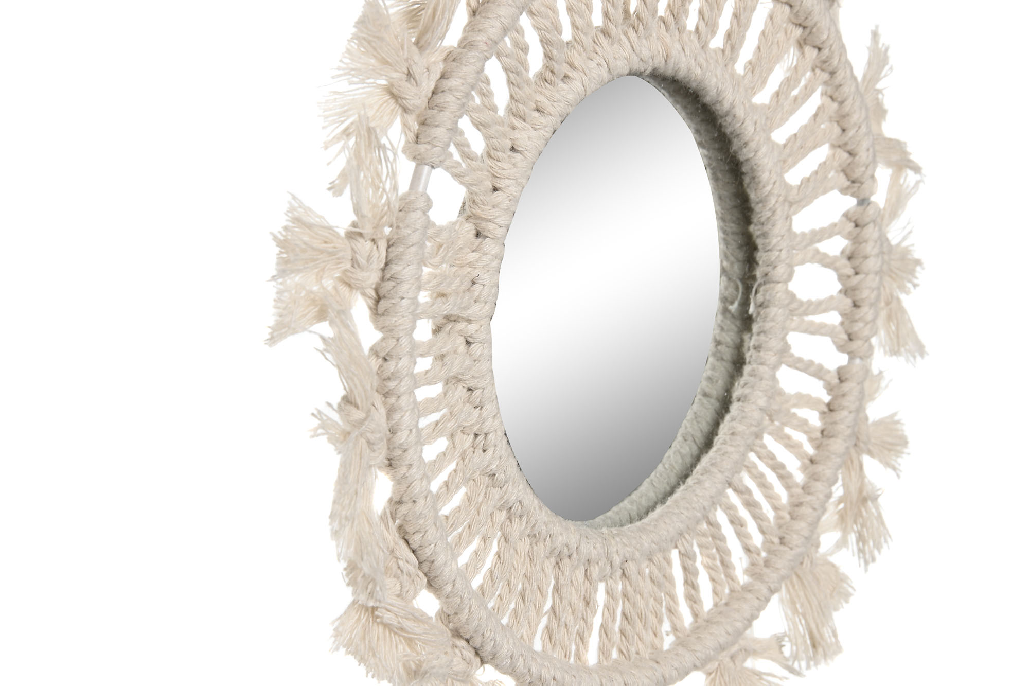 ESPEJO SET 3 MACRAME CRISTAL 20X1X20 BLANCO 2