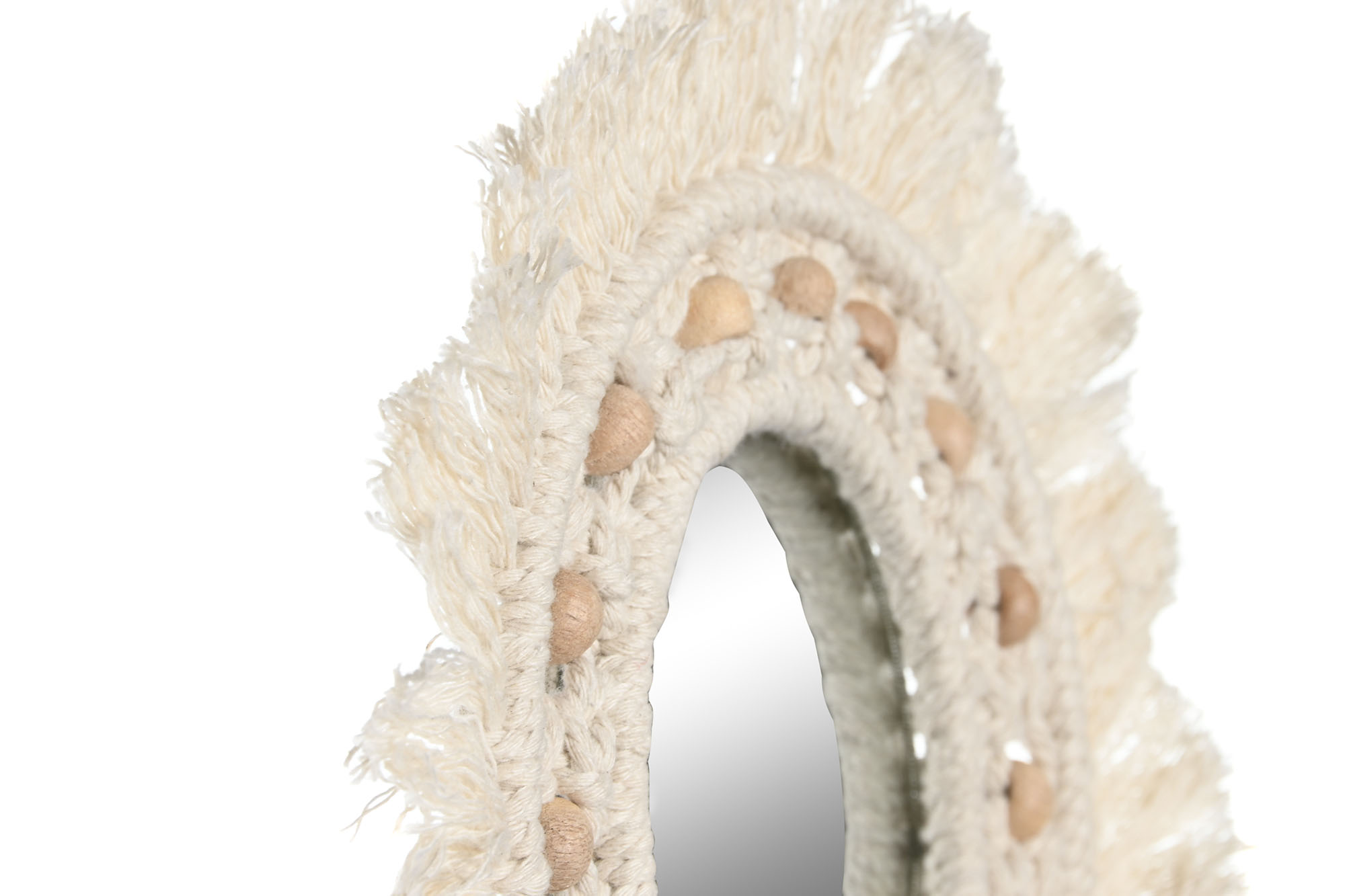 ESPEJO SET 3 MACRAME CRISTAL 20X1X20 BLANCO 2