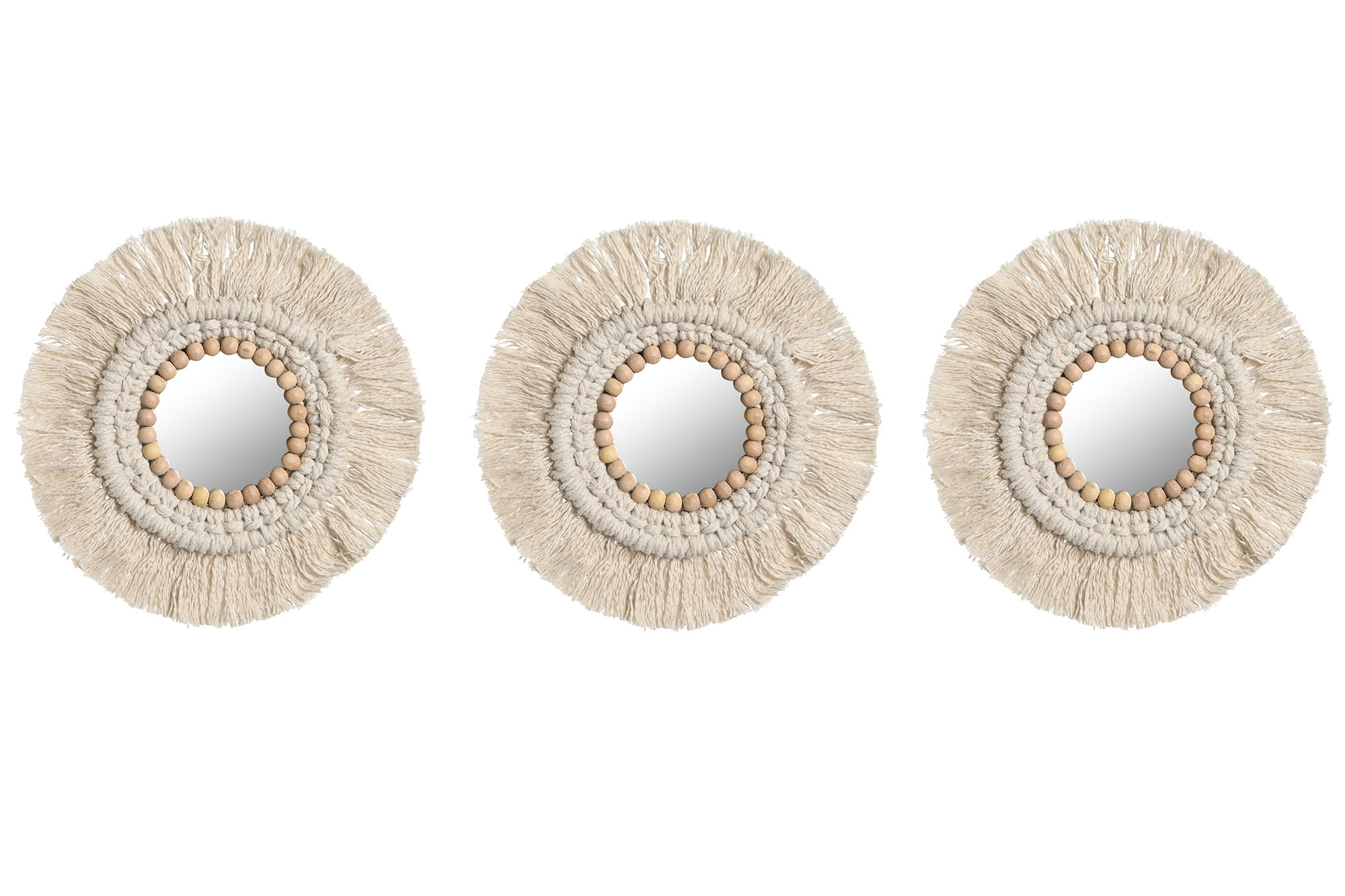 ESPEJO SET 3 ALGODON CRISTAL 20X1X20 BLANCO