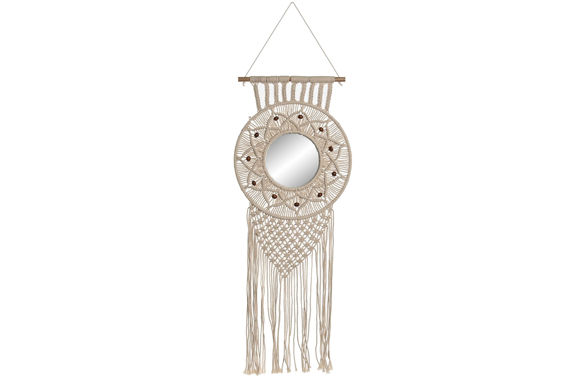 ESPEJO MACRAME CRISTAL 31X2X98 BLANCO
