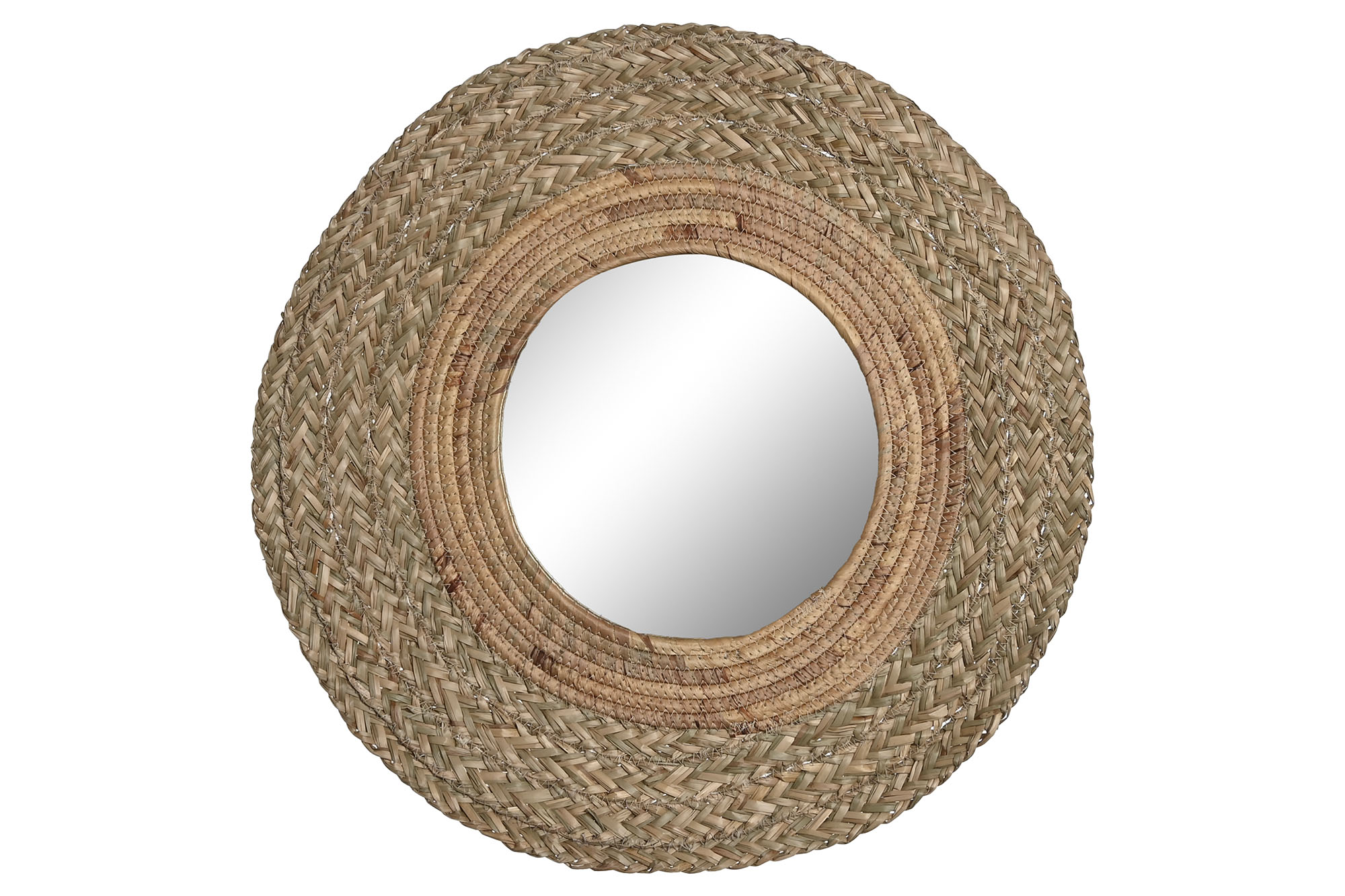 ESPEJO FIBRA SEAGRASS 56X2X56 D, 25CM NATURAL