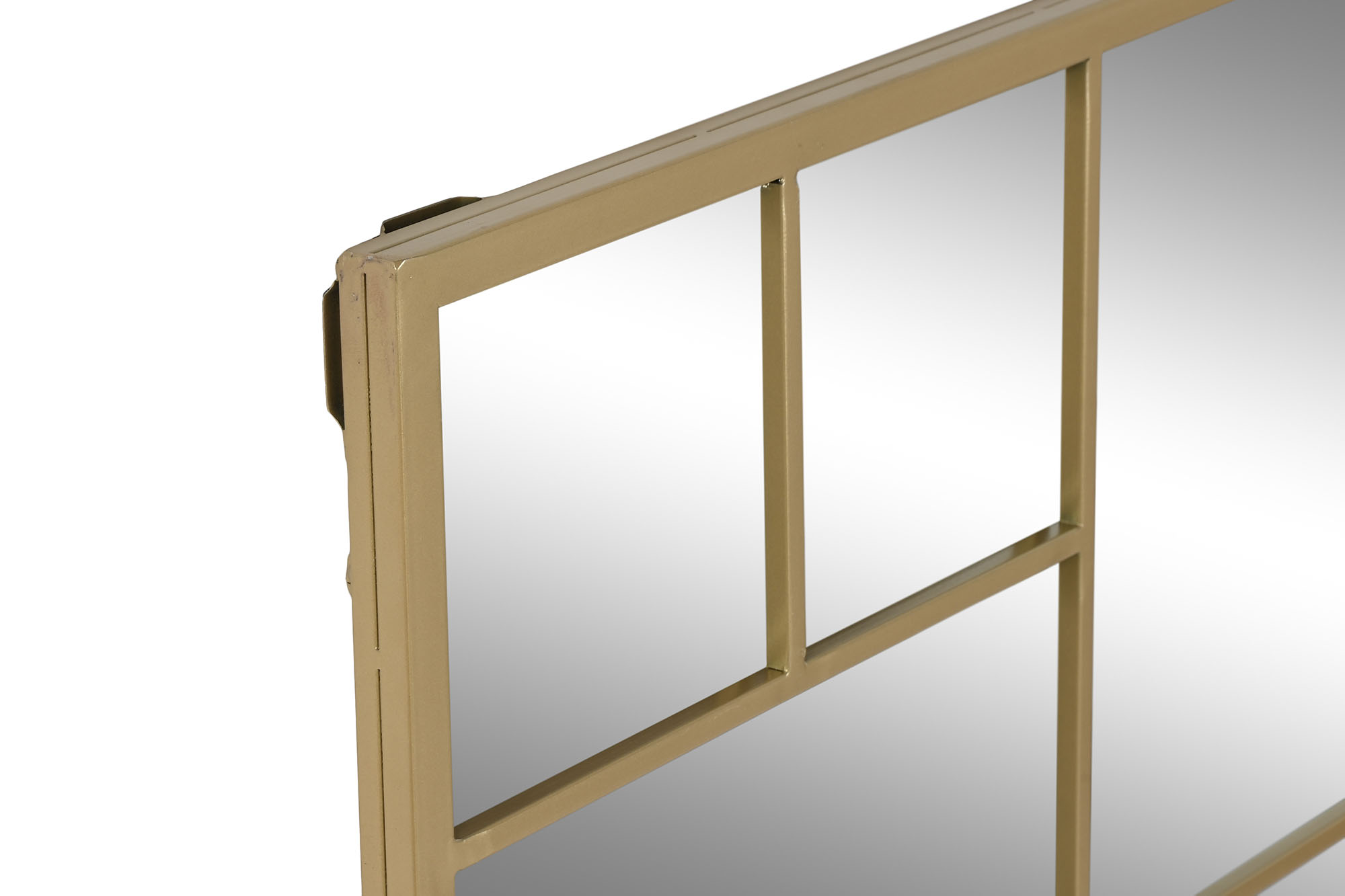 ESPEJO HIERRO CRISTAL 90X2X90 DORADO 2